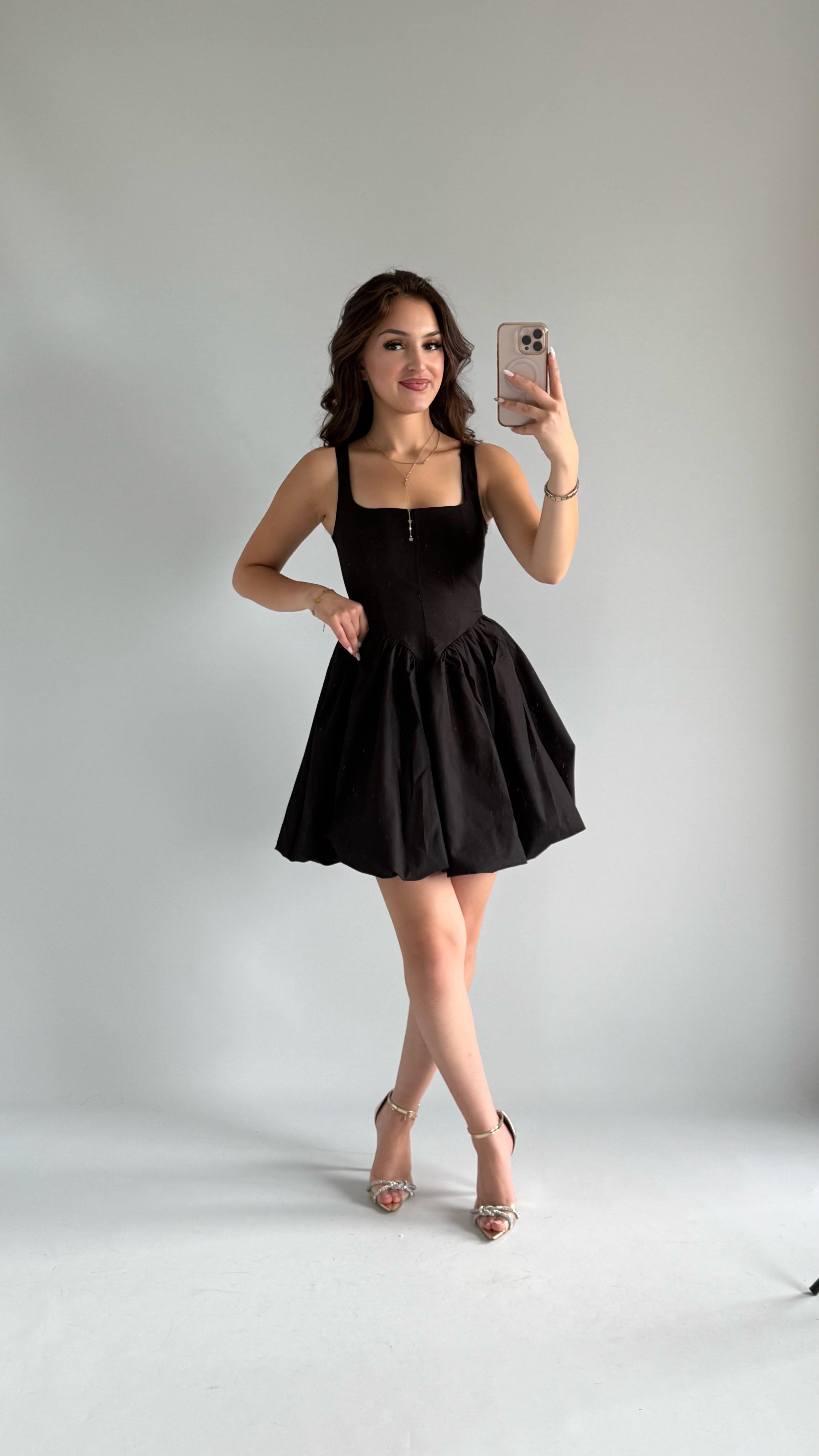 Zeri Balon Elbise Siyah