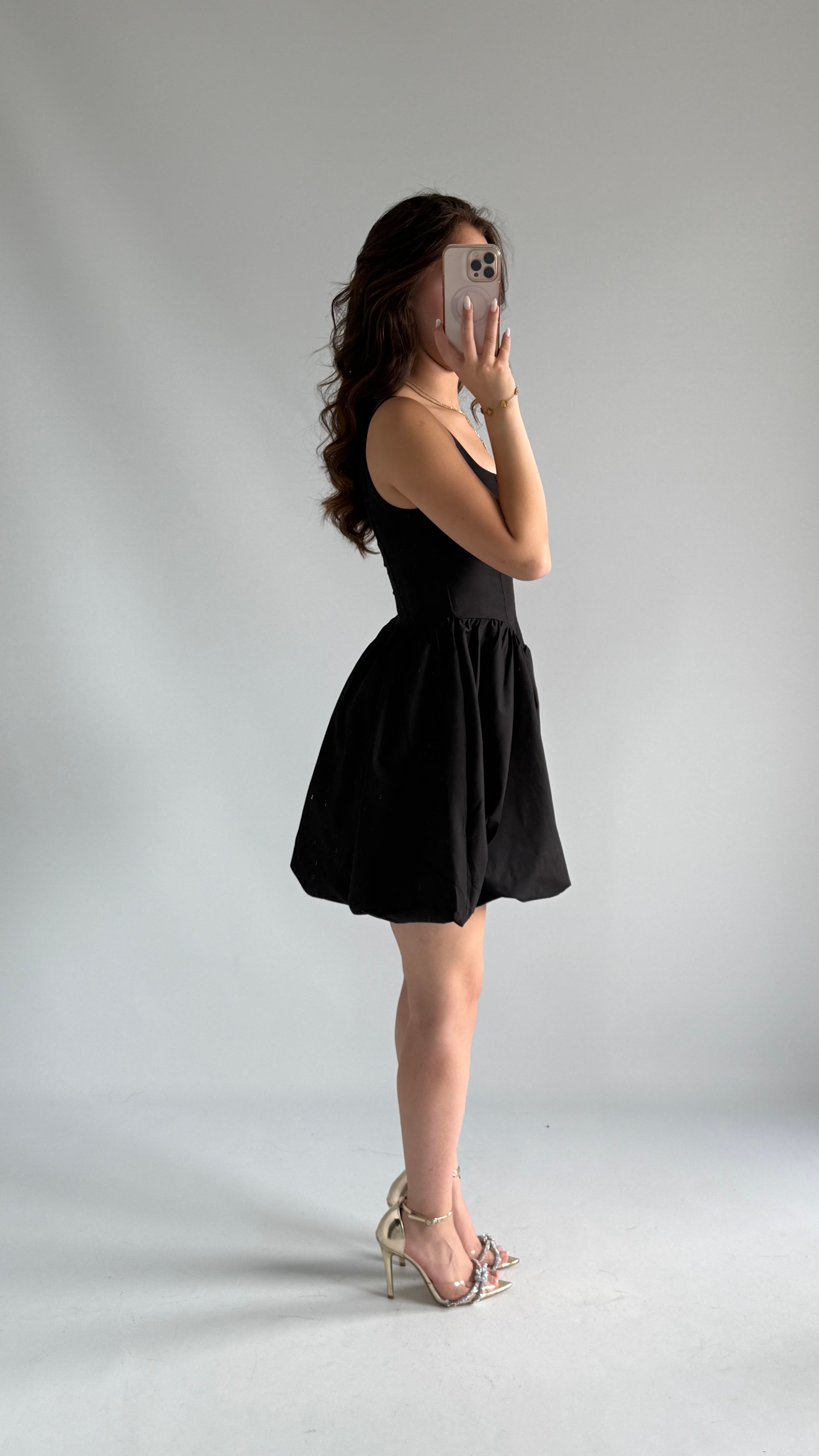 Zeri Balon Elbise Siyah