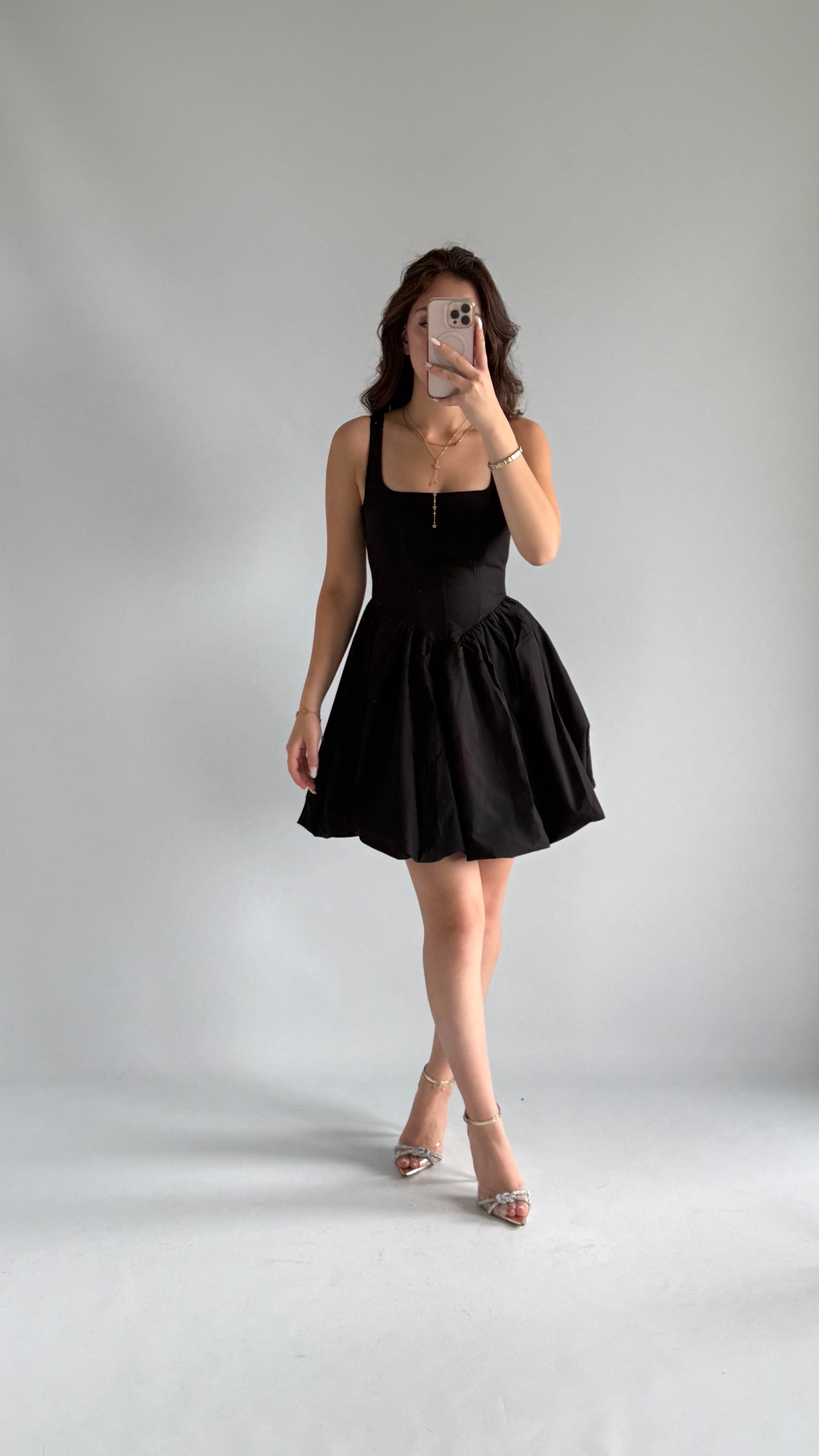 Zeri Balon Elbise Siyah