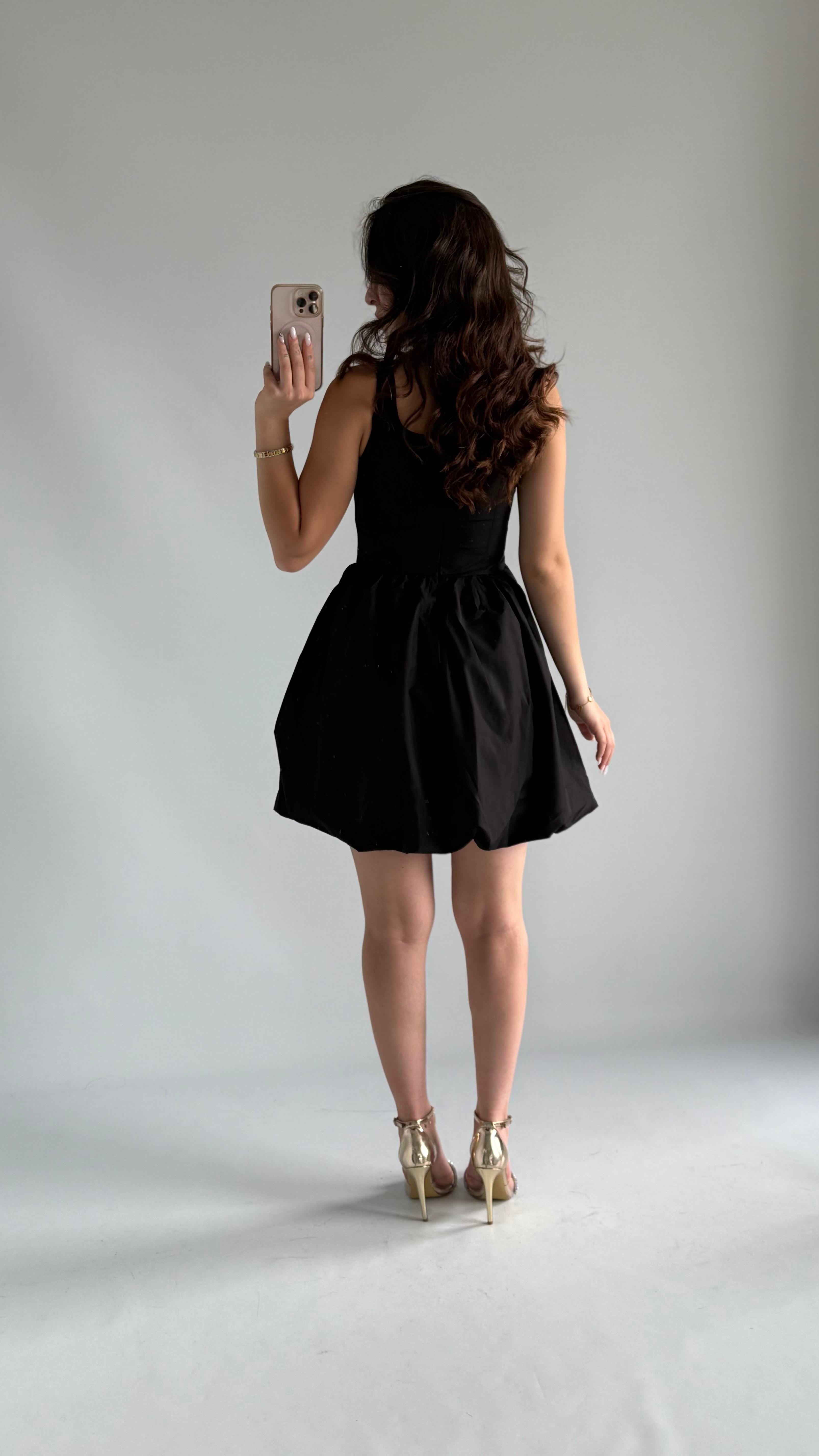 Zeri Balon Elbise Siyah