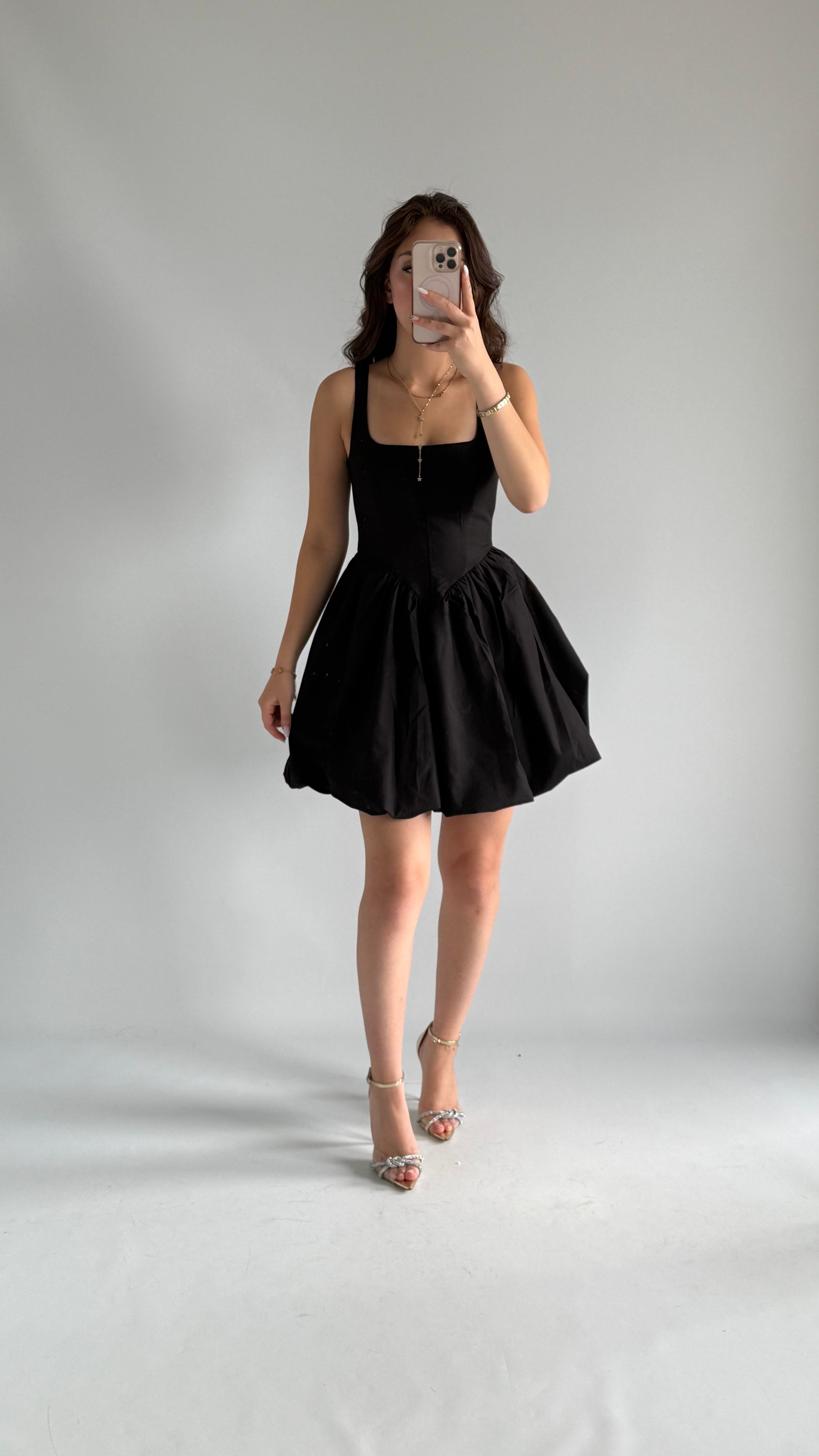 Zeri Balon Elbise Siyah