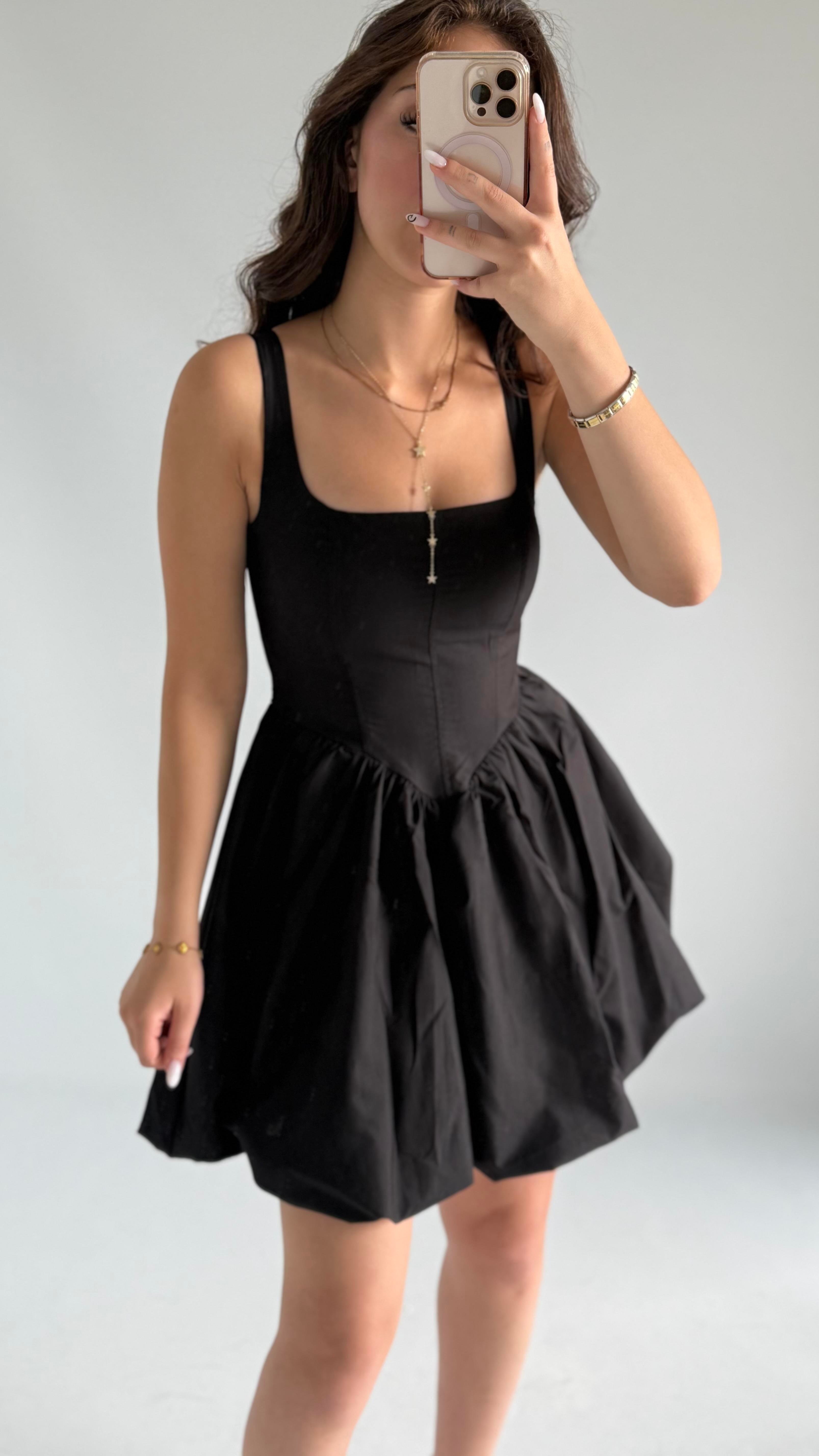 Zeri Balon Elbise Siyah