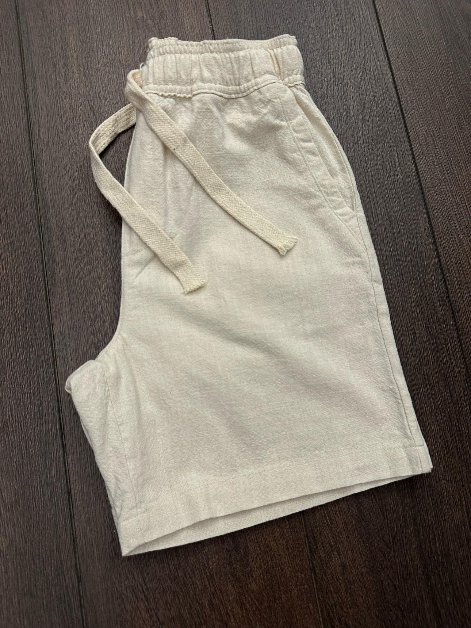 Beli Lastikli Keten Kumaş Şort