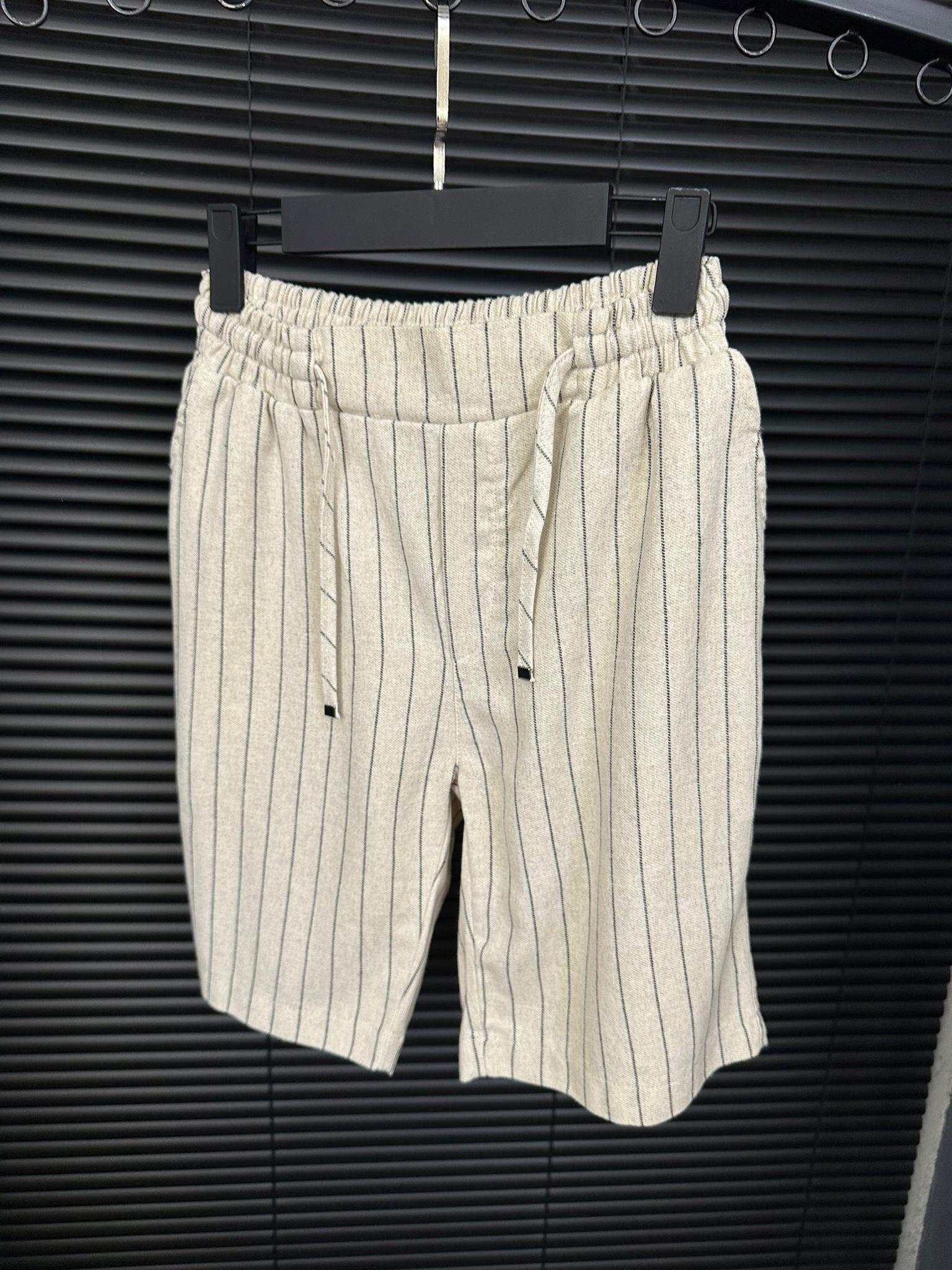 Çizgili Bel Lastikli %100 Cotton Şort