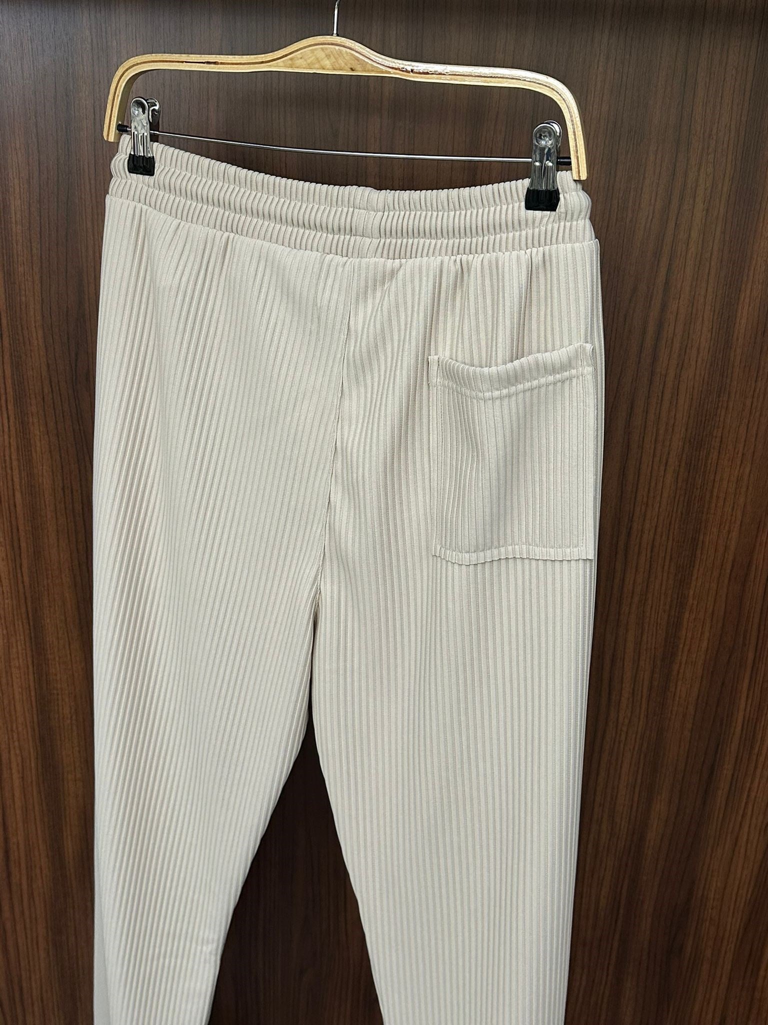 Çizgili Beli Lastikli Pantolon