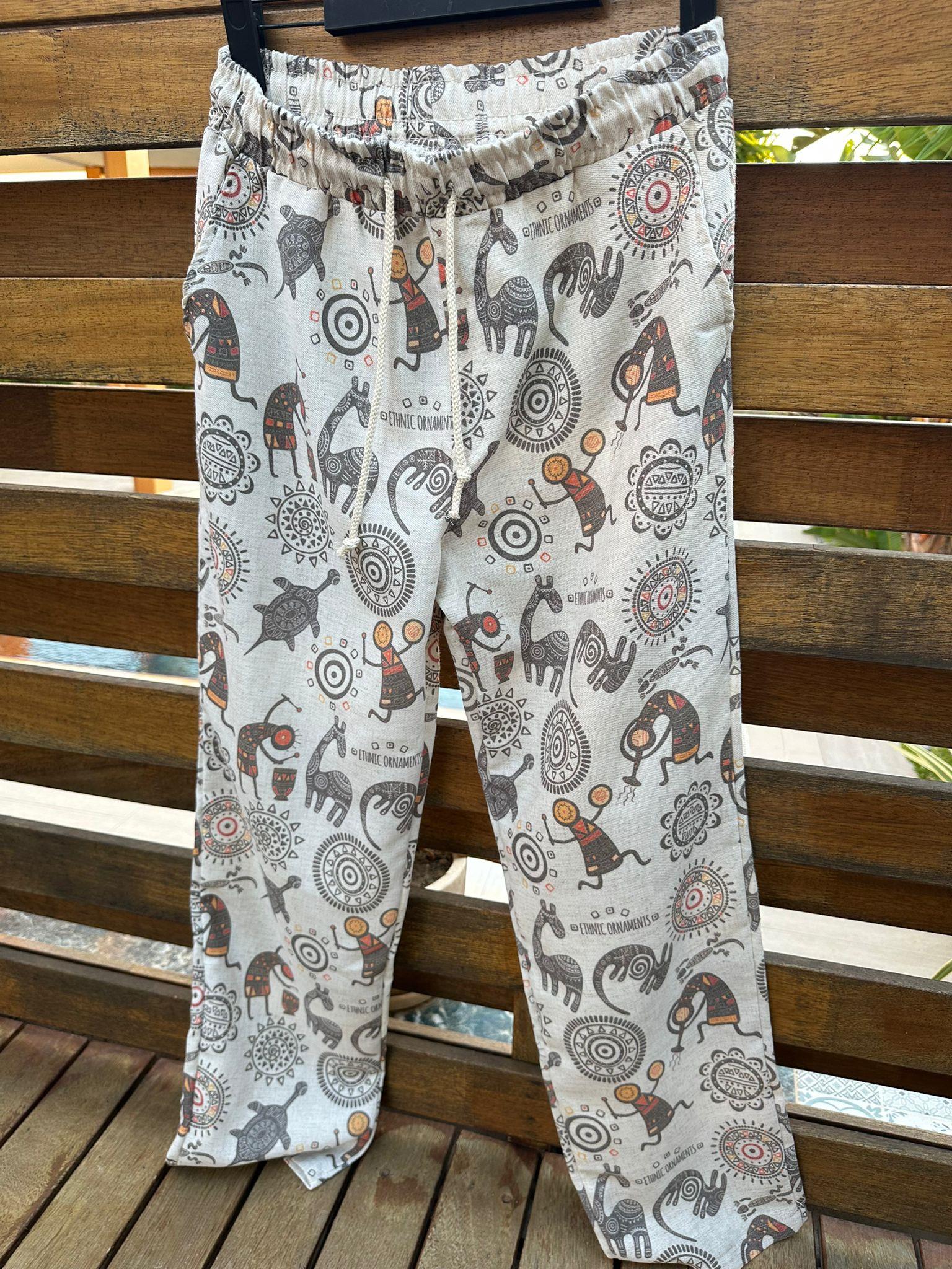 Dijital Baskılı Keten Baggy