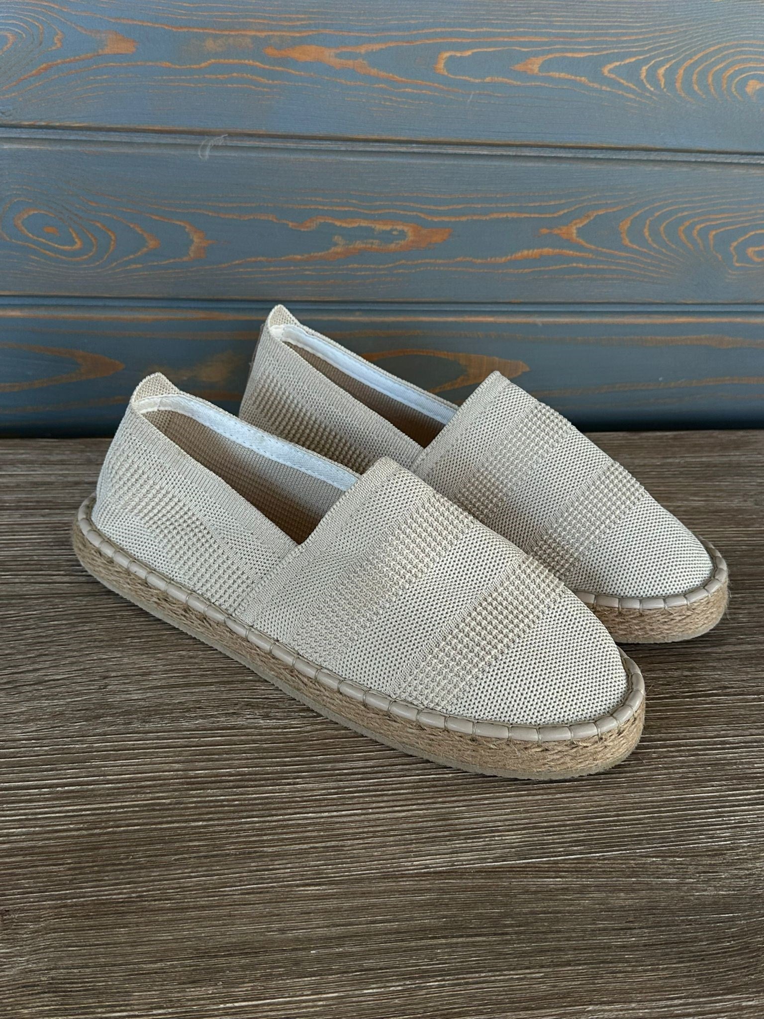 Hasır Taban Keten Espadril