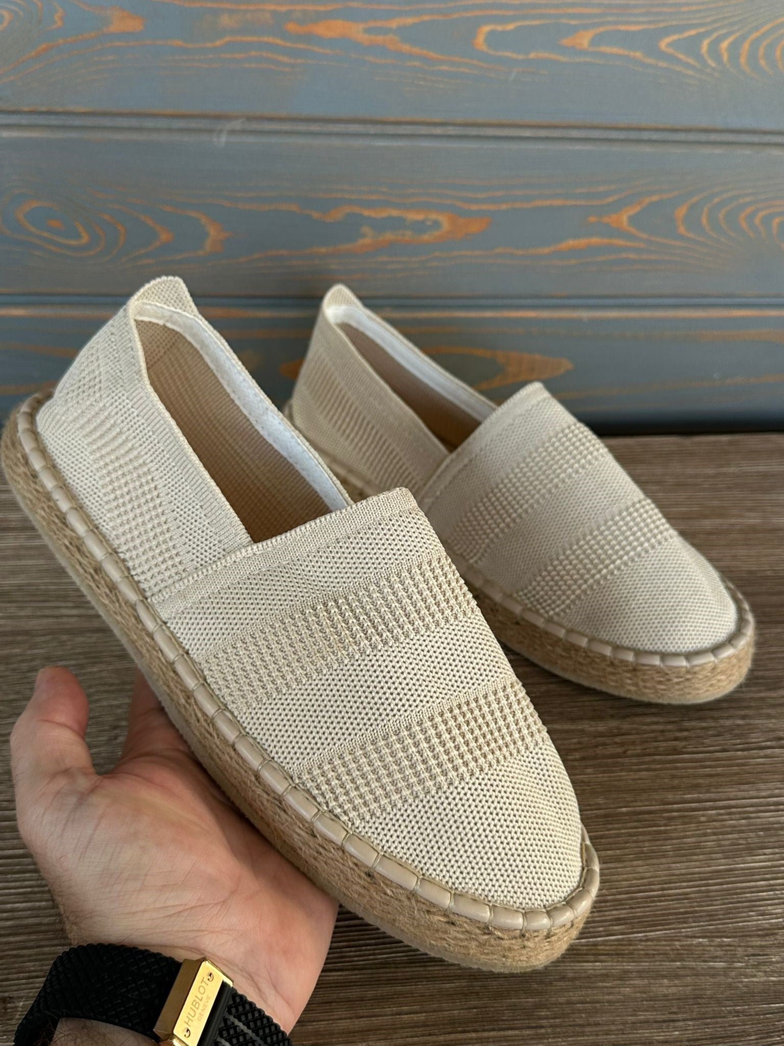 Hasır Taban Keten Espadril