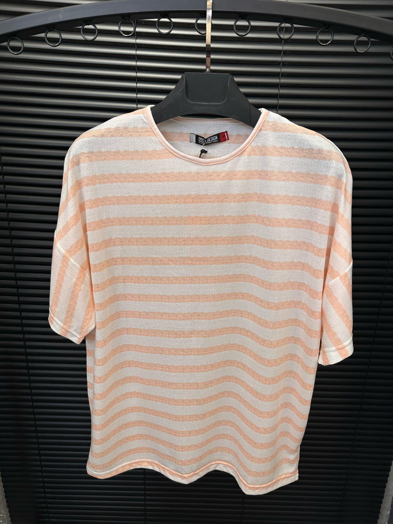 Jakar Çizgili Örme T-Shirt