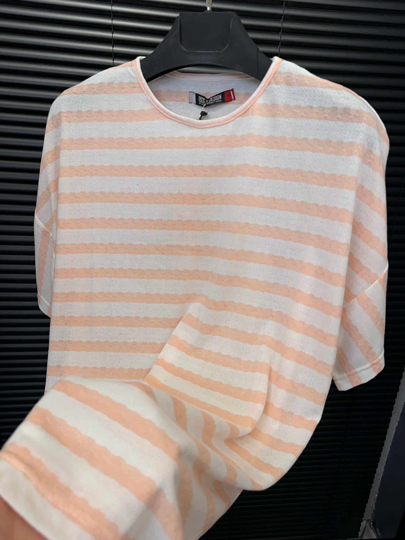 Jakar Çizgili Örme T-Shirt