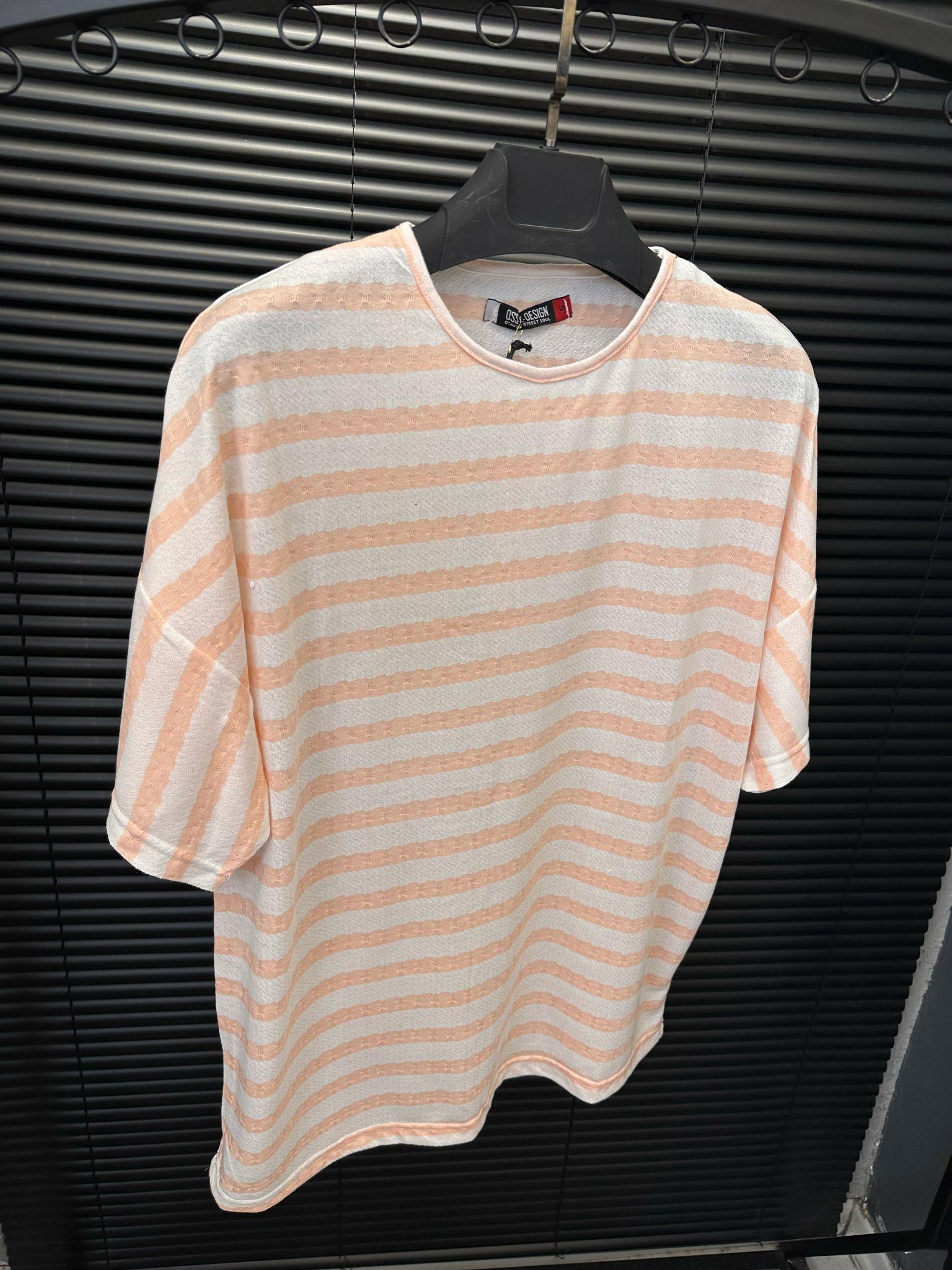 Jakar Çizgili Örme T-Shirt