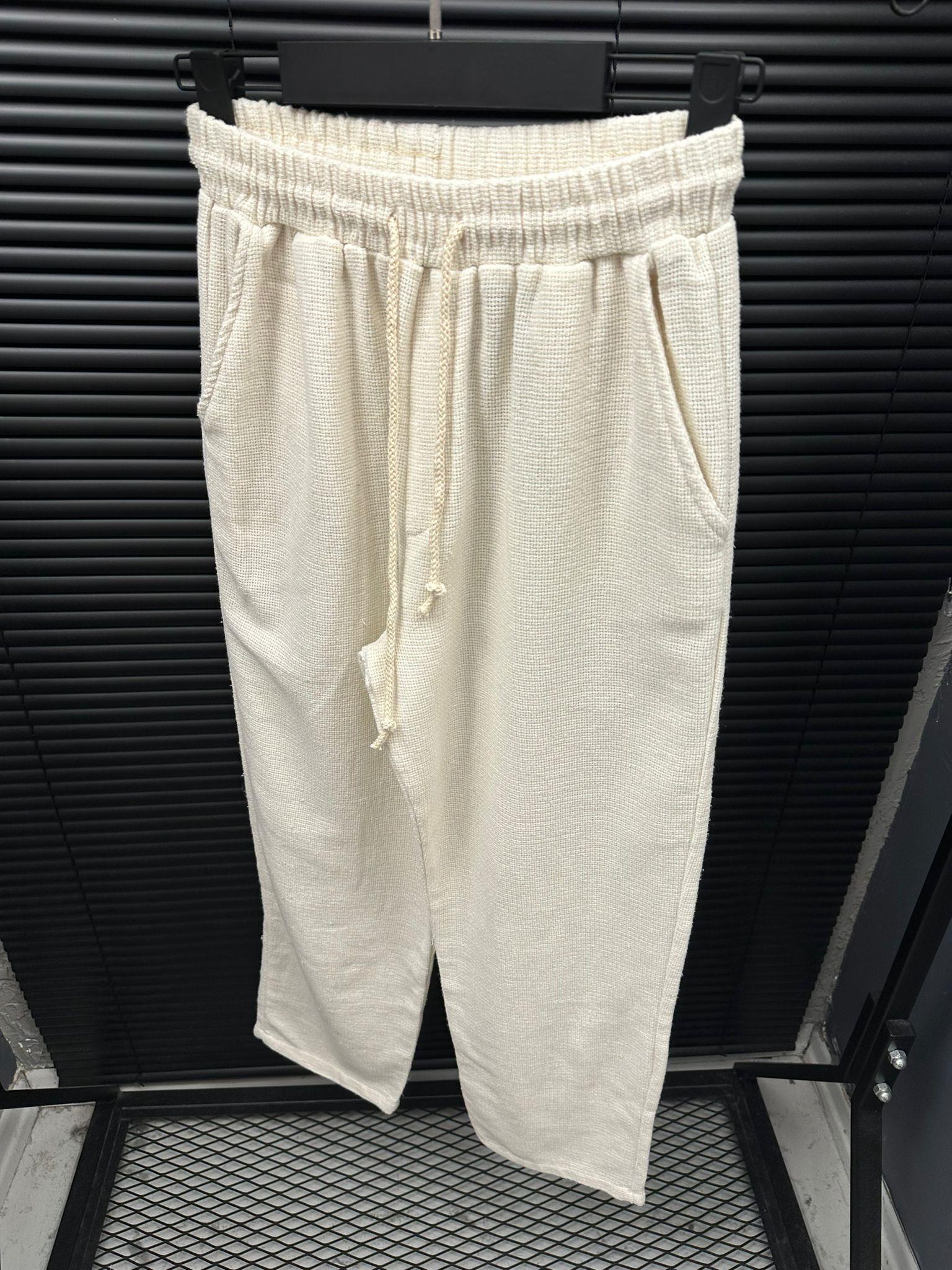 Kafes Baggy Keten Pantolon - Antrasit