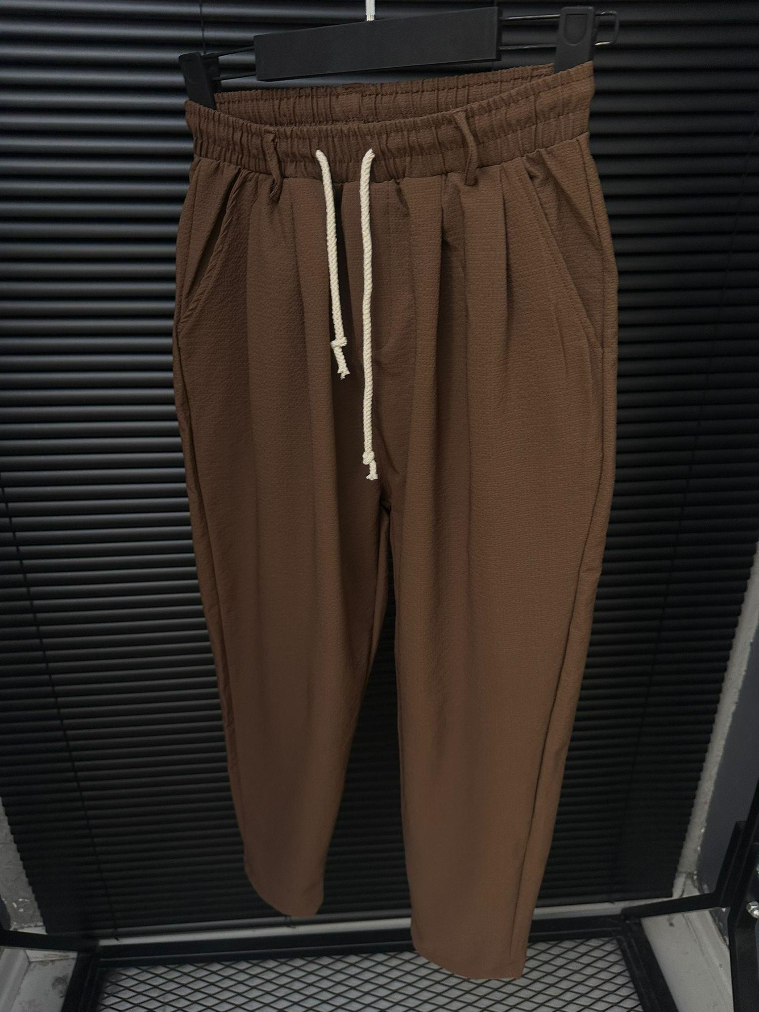 Kapgan Bel Lastikli Baggy Pantolon - Bej