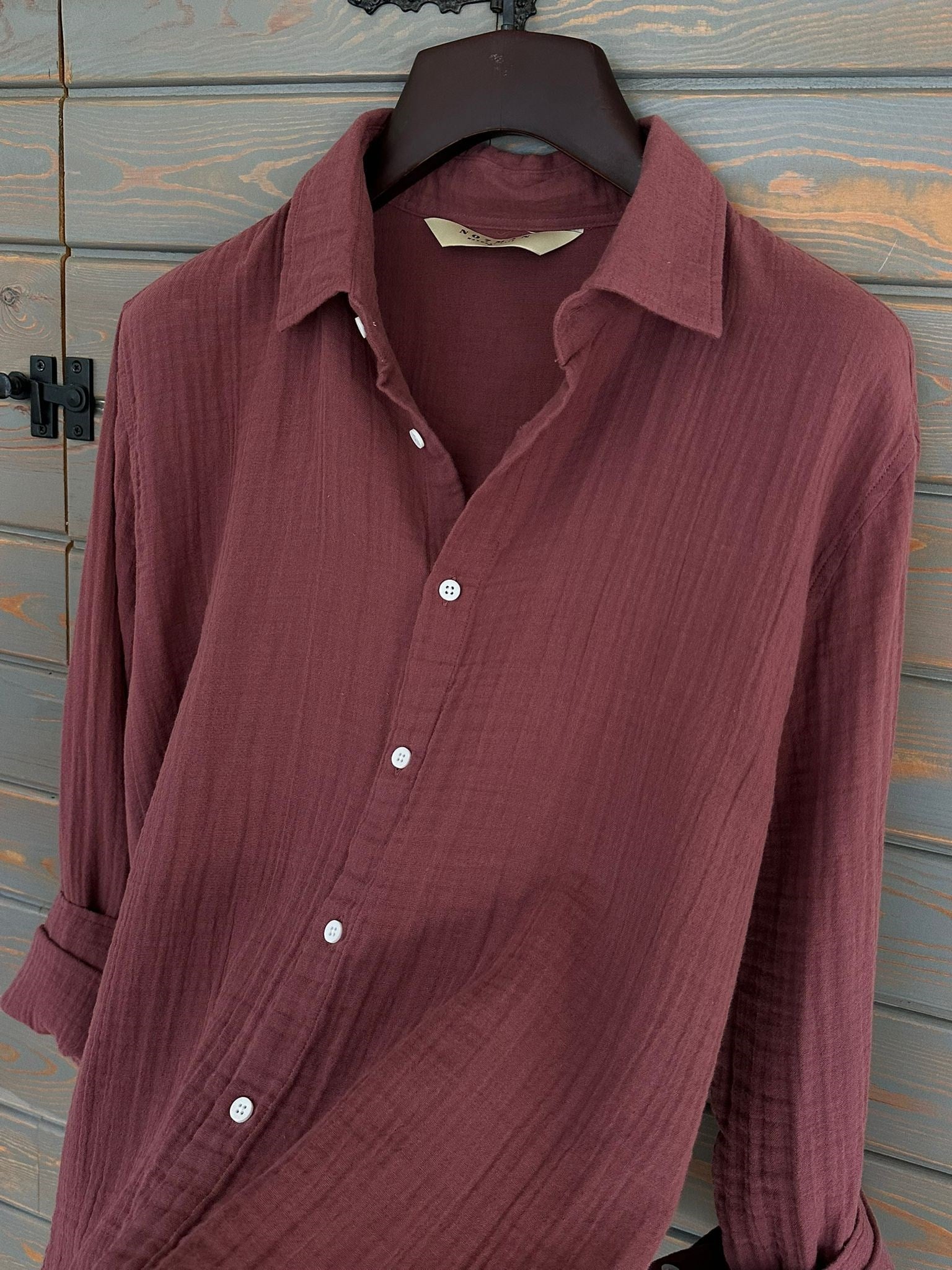 Mikonos Cep Detaylı Basic Müslin Gömlek