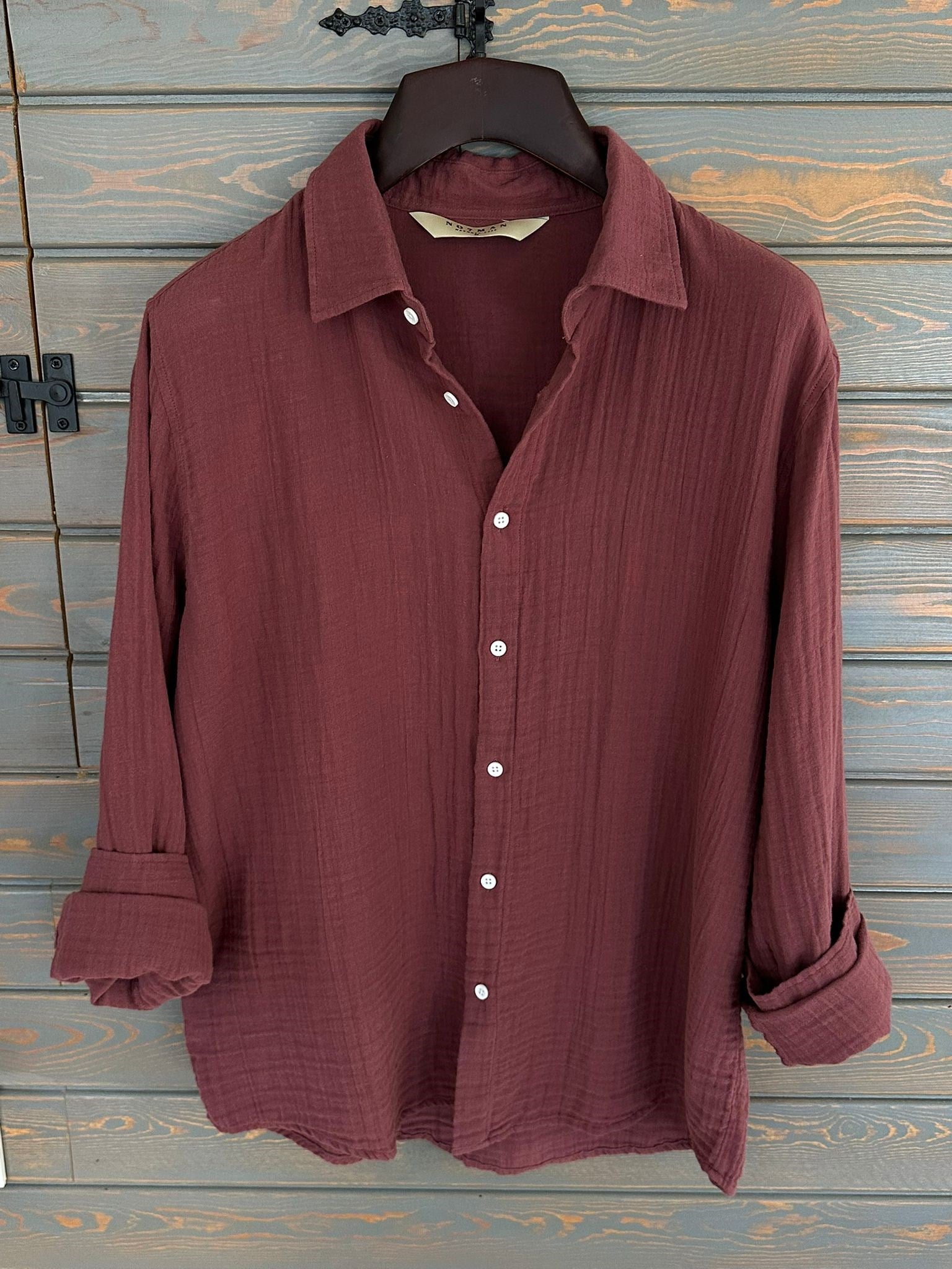 Mikonos Cep Detaylı Basic Müslin Gömlek