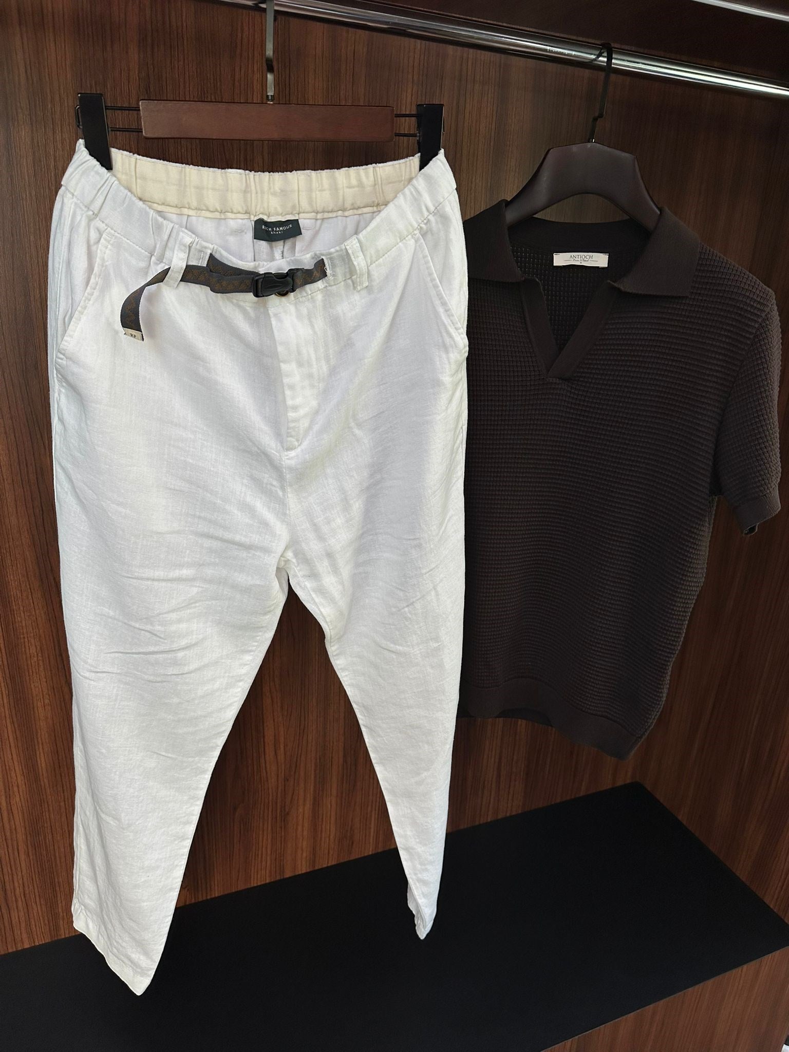 Pirinç Örme Yakalı Triko T-Shirt