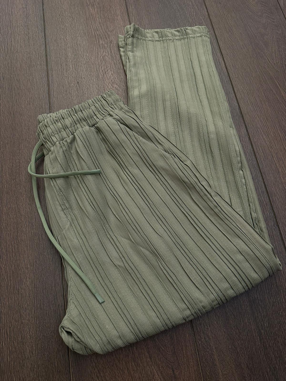 Tonaton Çizgili Baggy Jogger Pantolon - Beyaz
