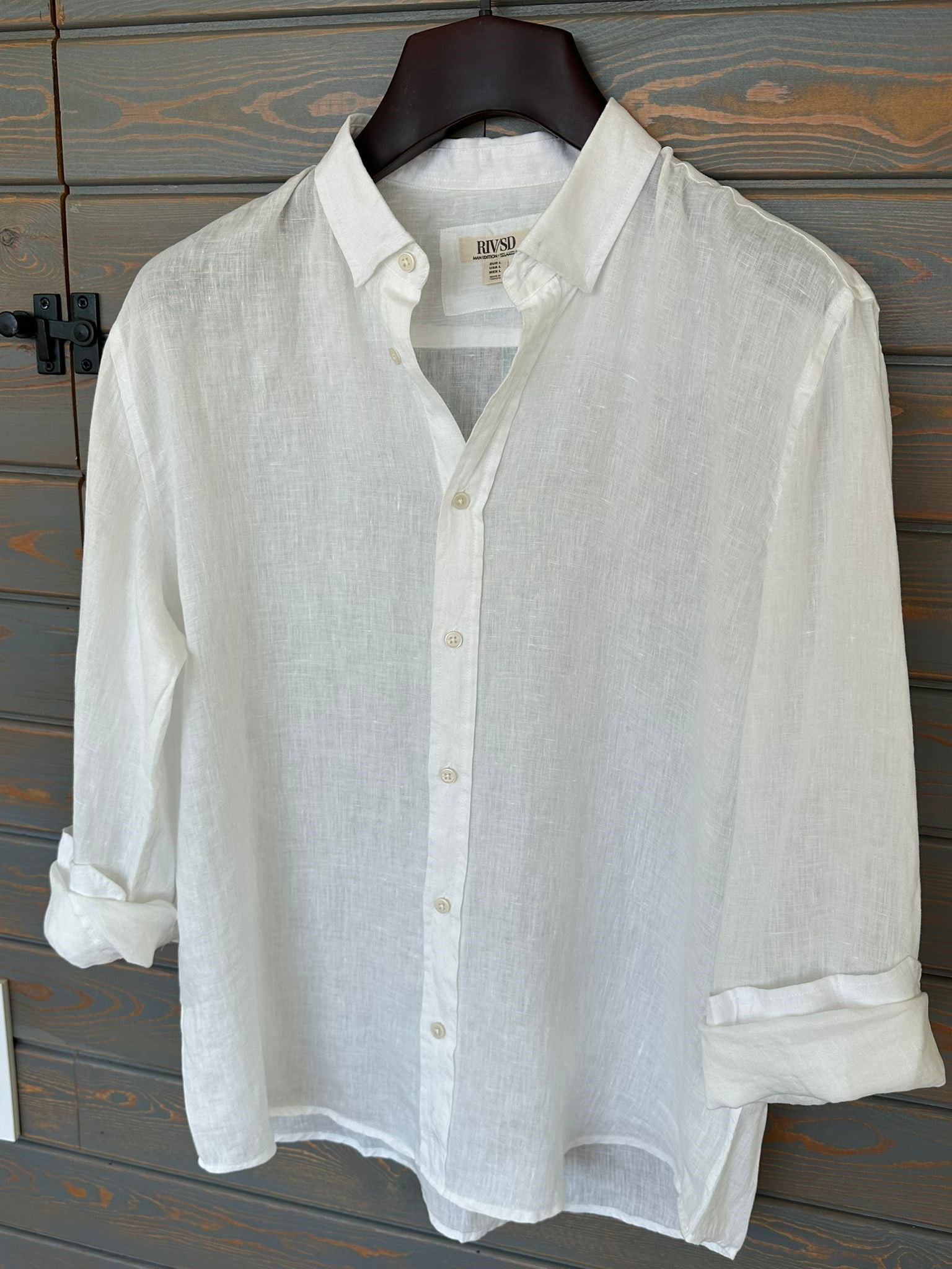 Yakalı Relax Fit Basic %100 Saf Keten Gömlek