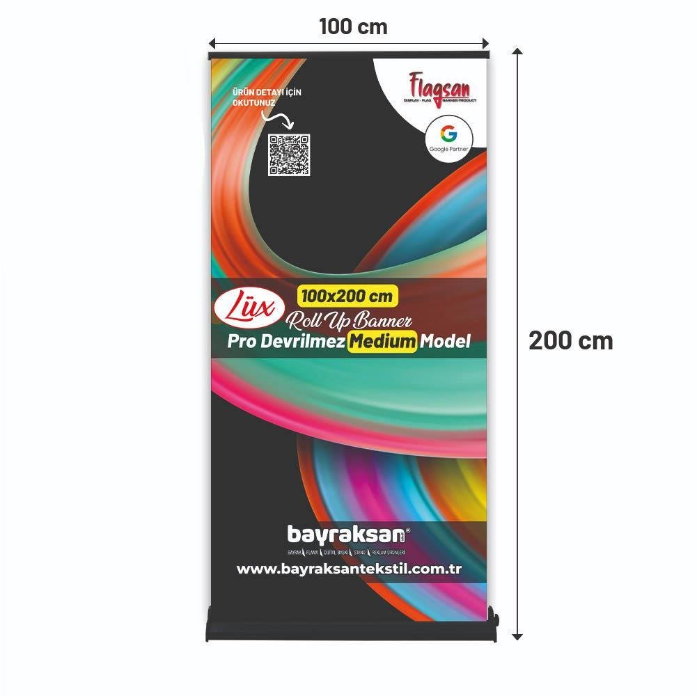 100×200 Cm Lüx Rollup Banner Pro Devrilmez Medium Model