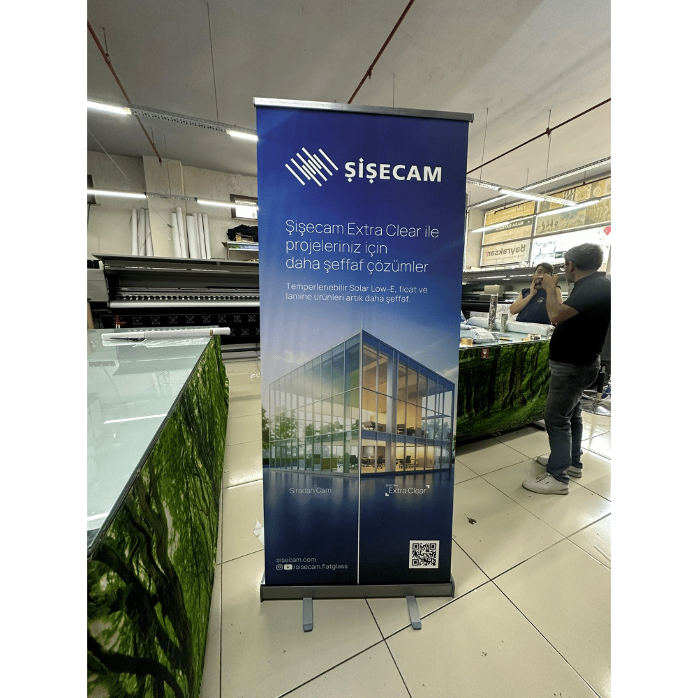 3 Panel Oval Örümcek Stand Fuar Tanıtım Seti (Roll-Up + Masa + Broşürlük)