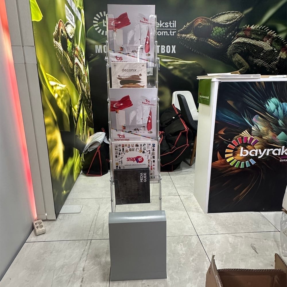 3 Panel Oval Örümcek Stand Fuar Tanıtım Seti (Roll-Up + Masa + Broşürlük)