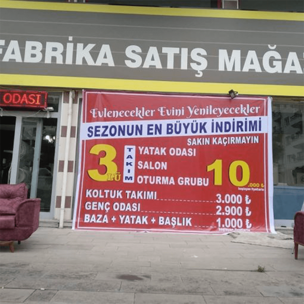 300x100 Cm Branda Baskı