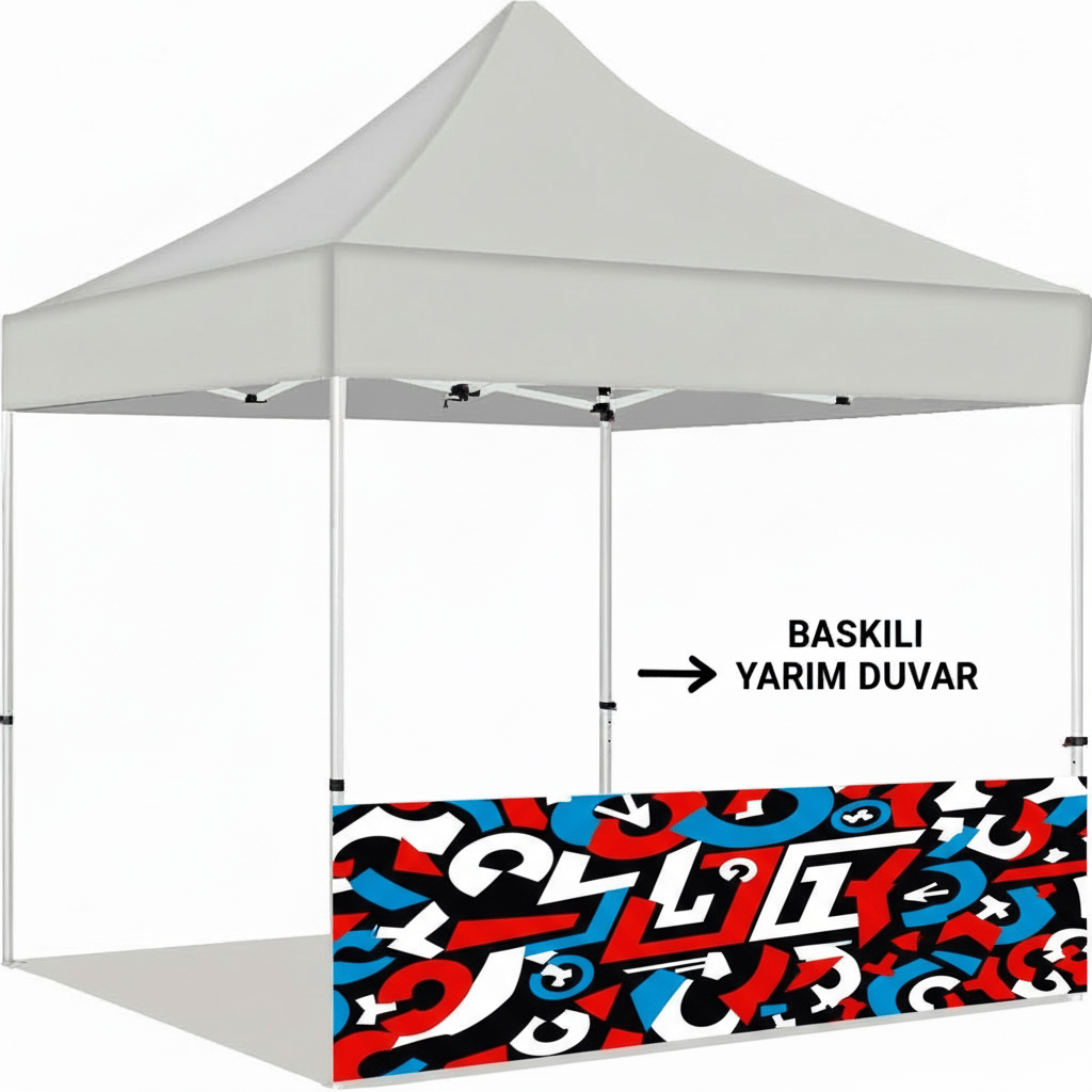 3x4.5 Gazebo Çadır Yarım Baskı