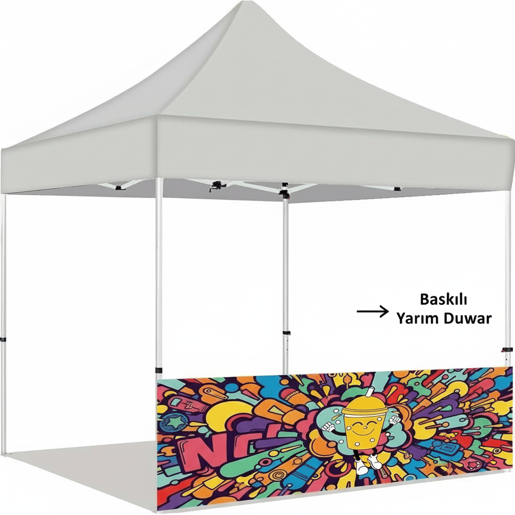 3x4.5 Gazebo Çadır Yarım Baskı
