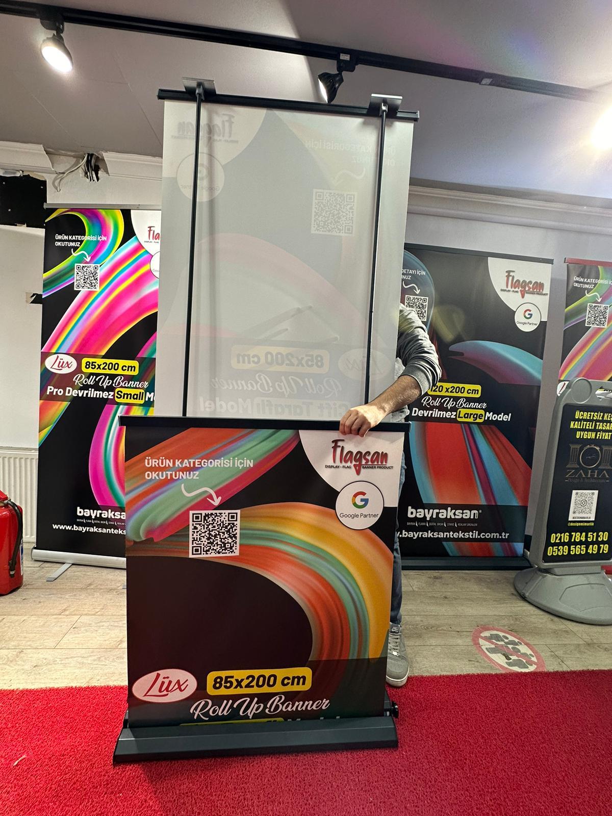 85×200 Cm Çift Taraflı Rollup Banner Pro Model