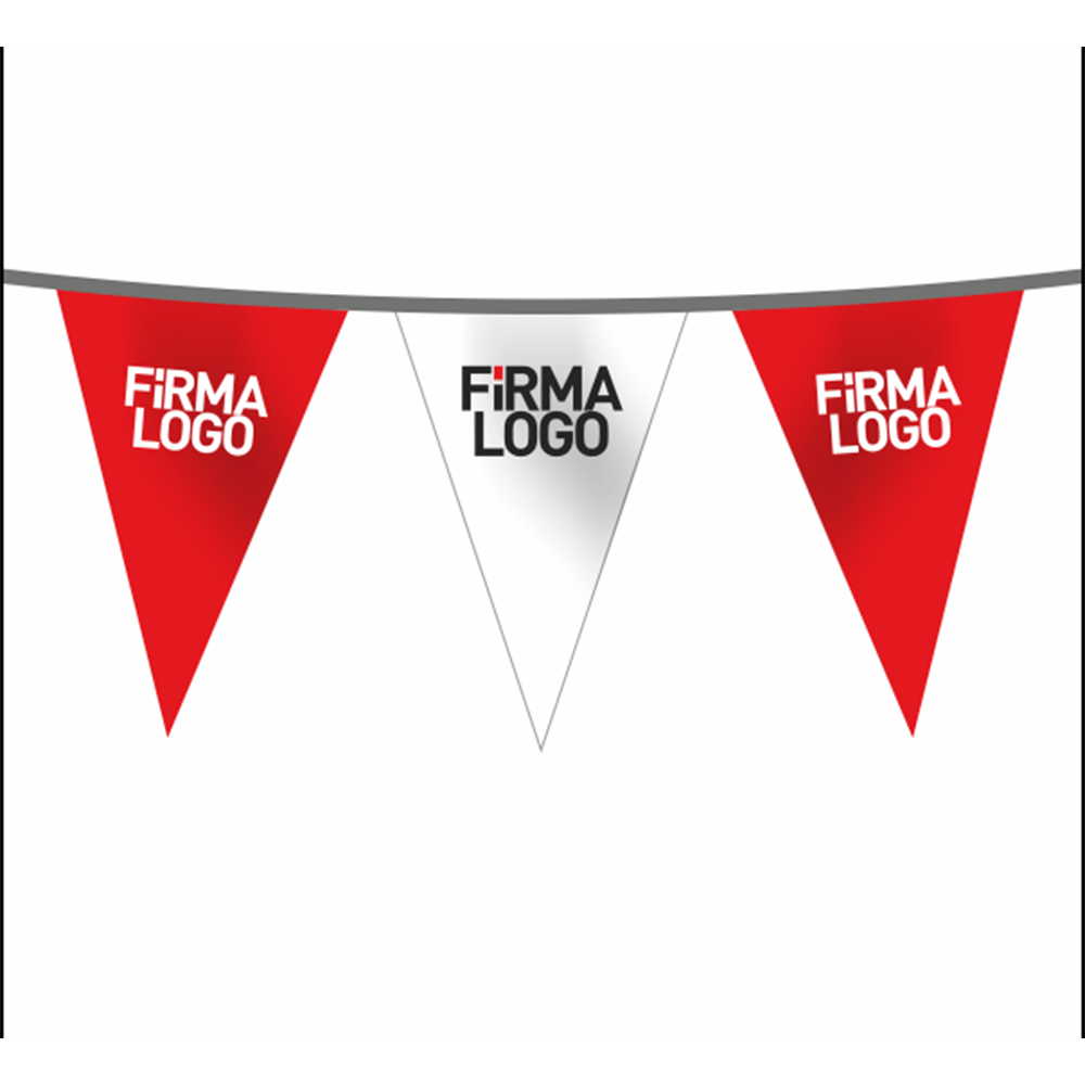 Firma Logolu Sıralı Üçgen Bayrak