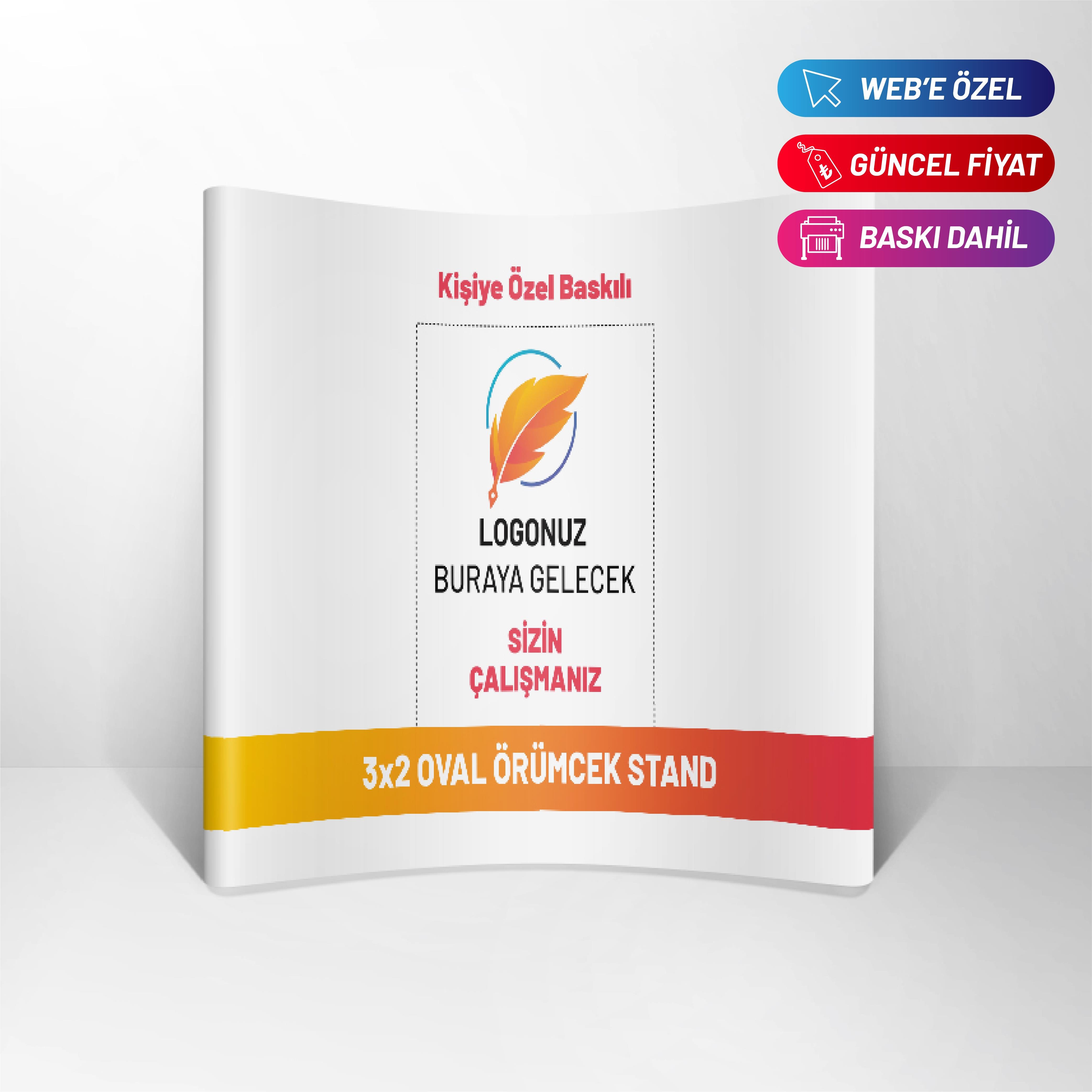 3x2 Örümcek Stand Oval Model – Ön Görsel