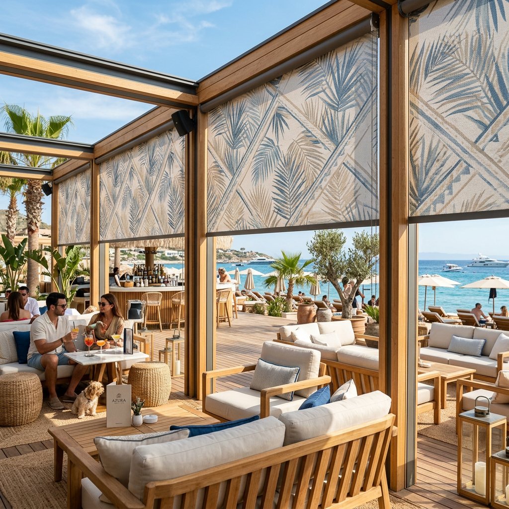 Polyester Beach Club Stor Perde