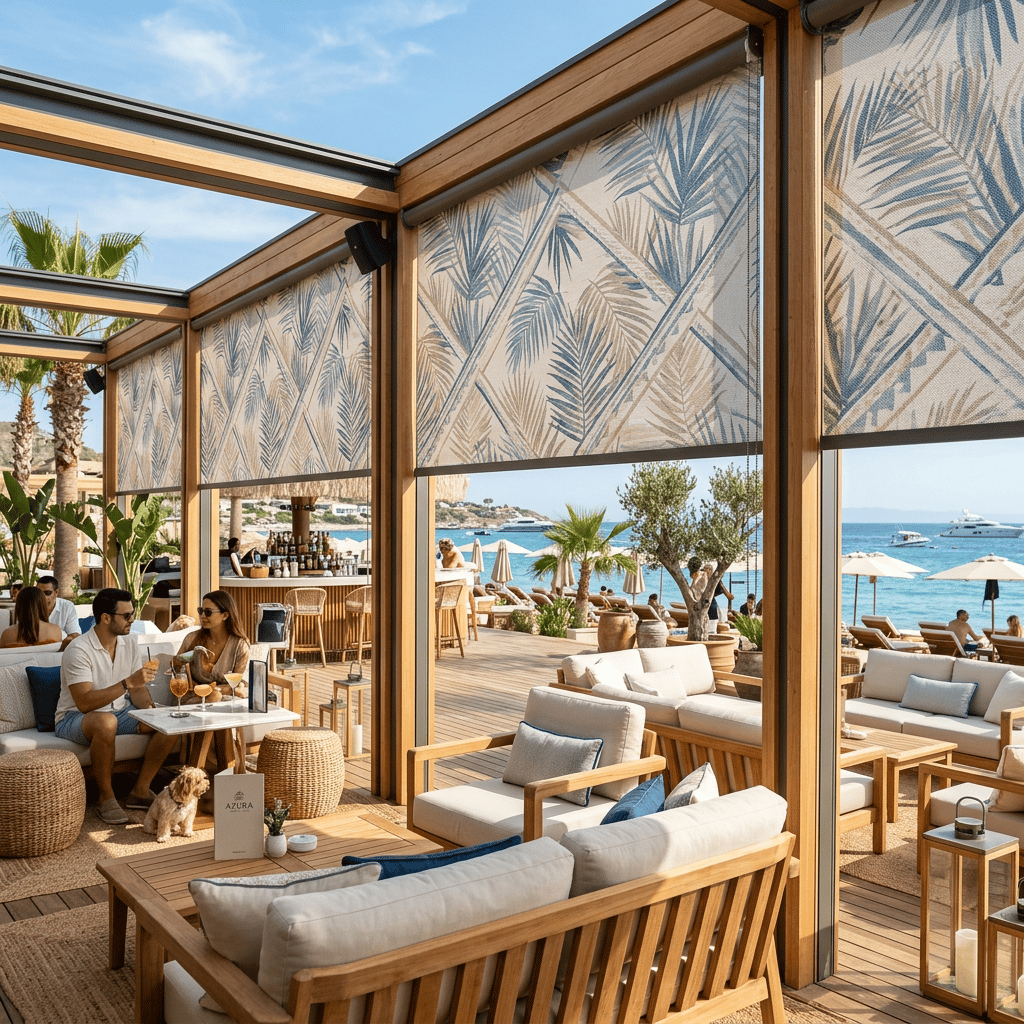 Polyester Beach Club Stor Perde