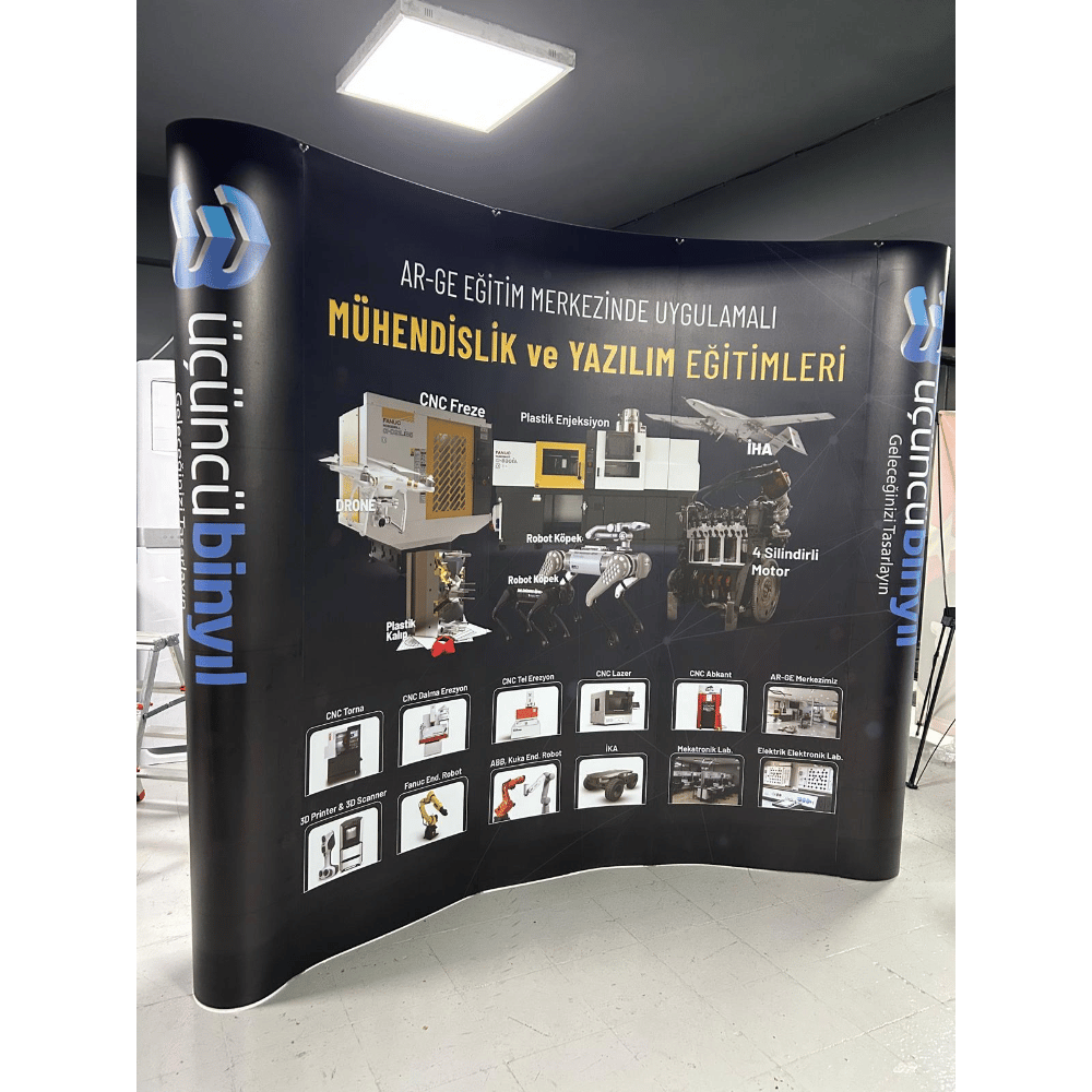Premium Örümcek Stand 3 Panel Oval (3×3)