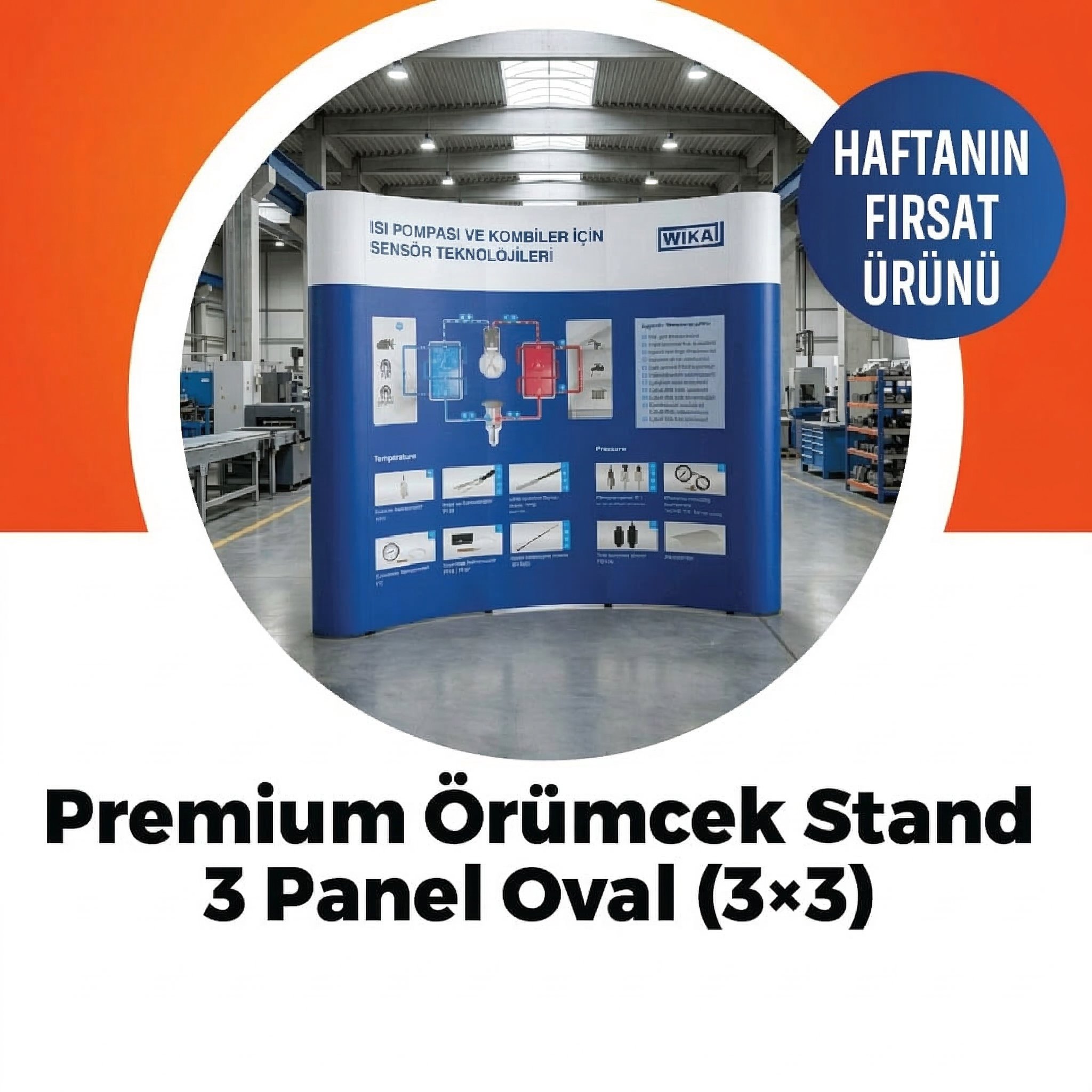Premium Örümcek Stand 3 Panel Oval (3×3)