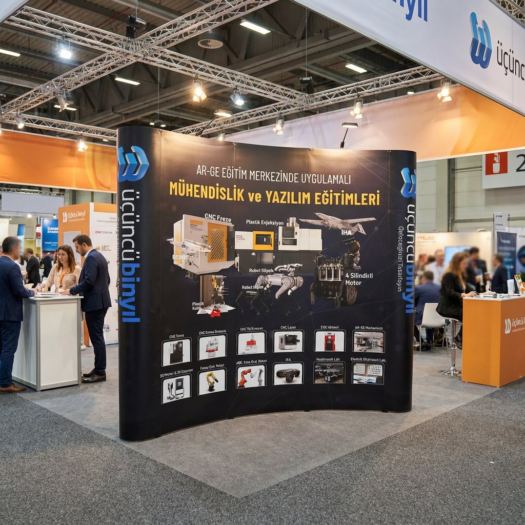 Premium Örümcek Stand 3 Panel Oval (3×3)
