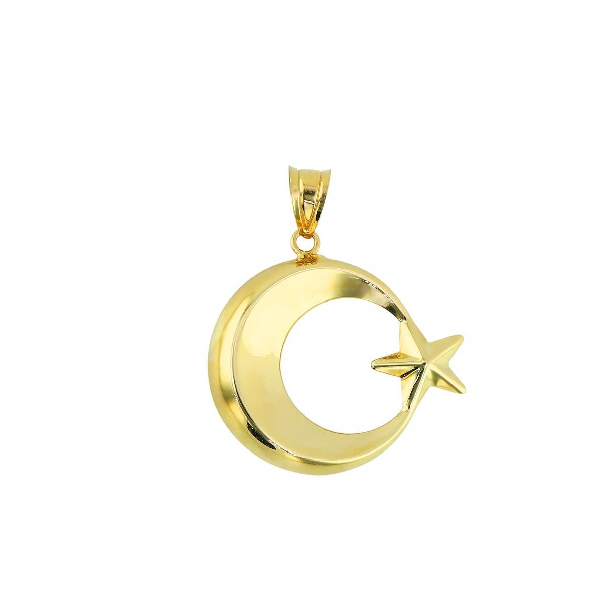 14 Ayar Altın Ayyıldız Kolye Ucu  -  0205150