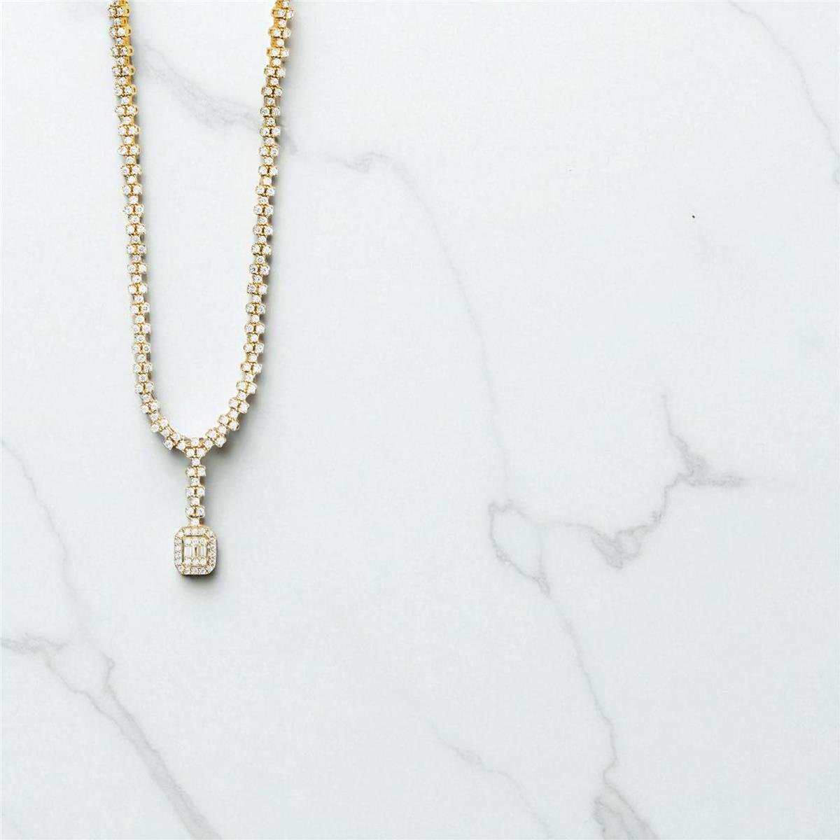 14 Ayar Altın Baget Gerdanlık  -  0196364