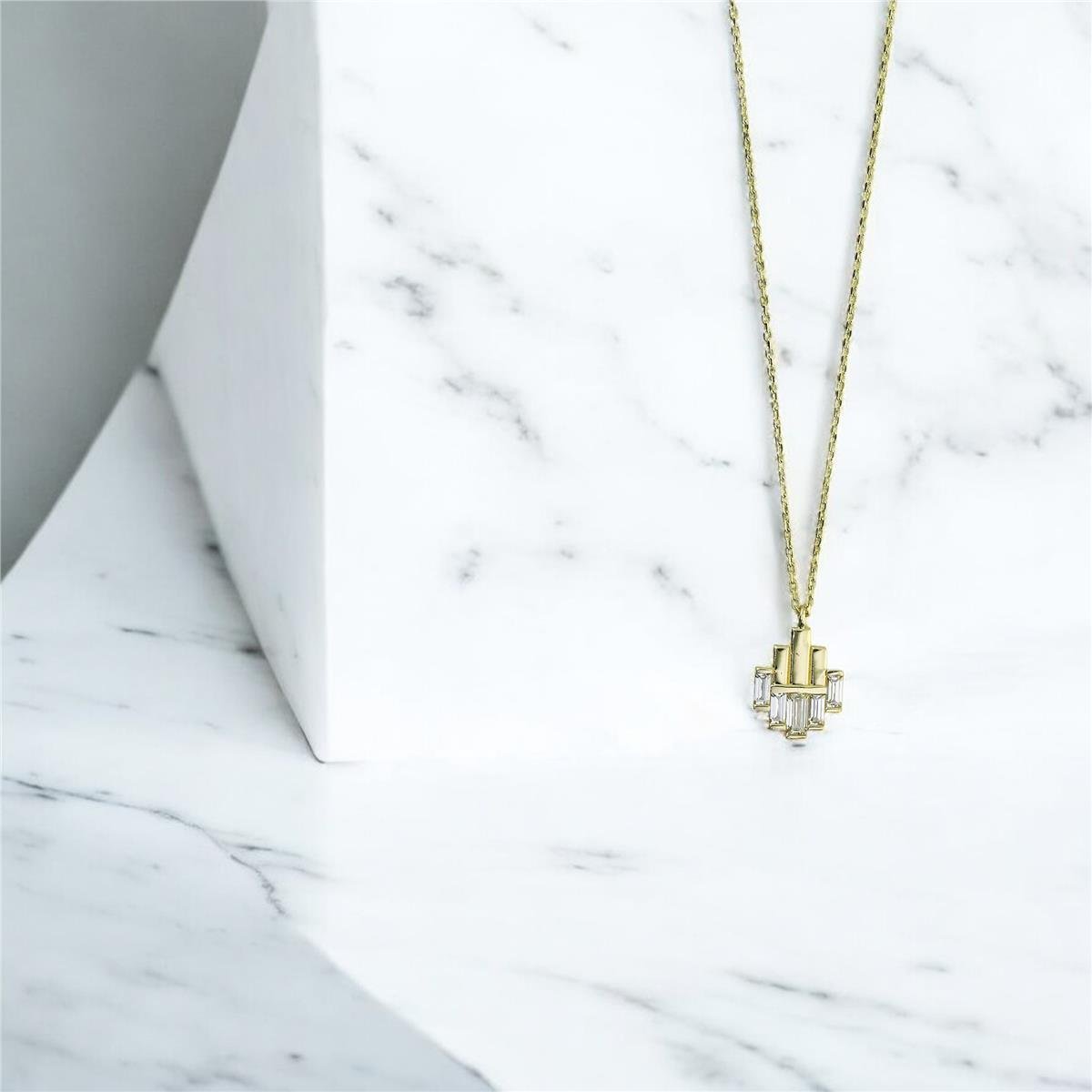 14 Ayar Altın Baget Kolye  -  0201271