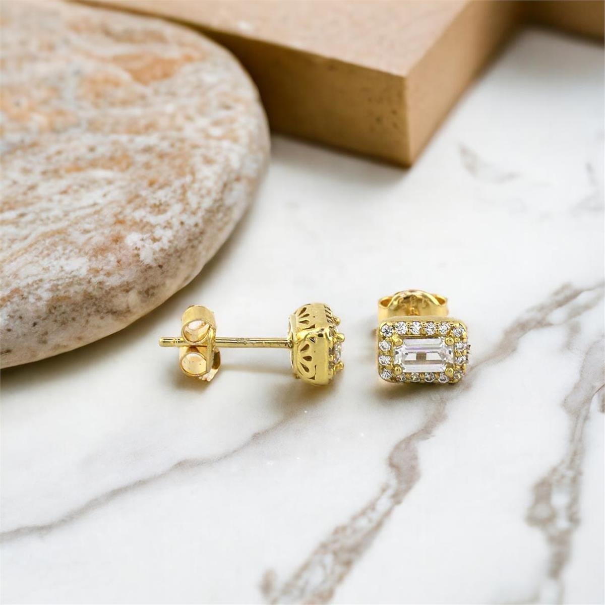 14 Ayar Altın Baget Küpe  -  0175544