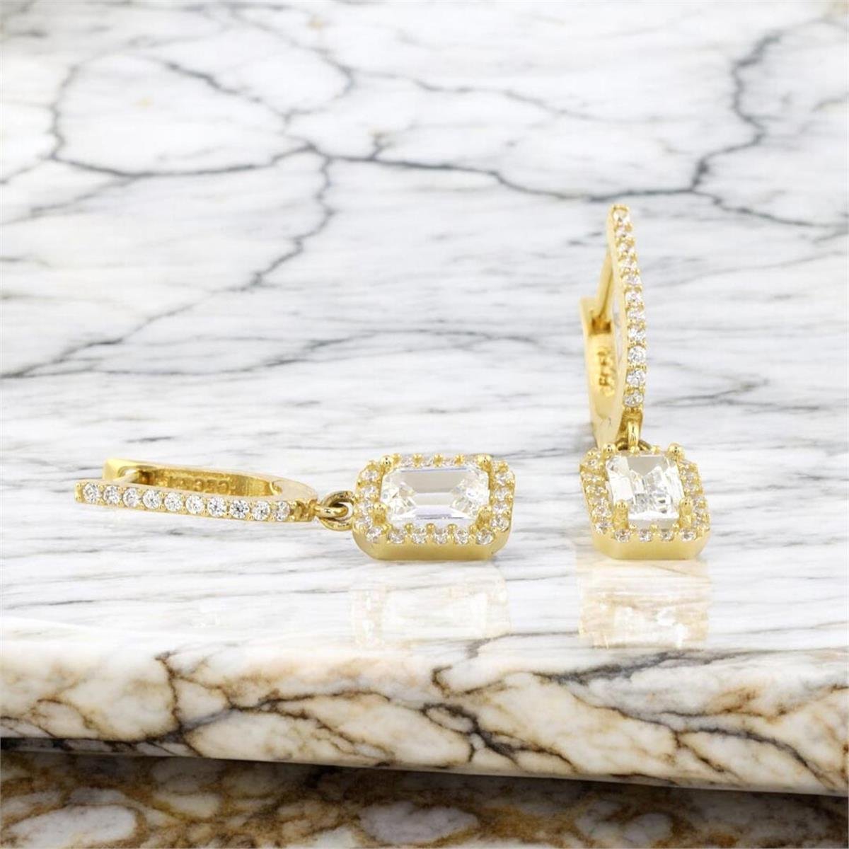 14 Ayar Altın Baget Küpe  -  0185041