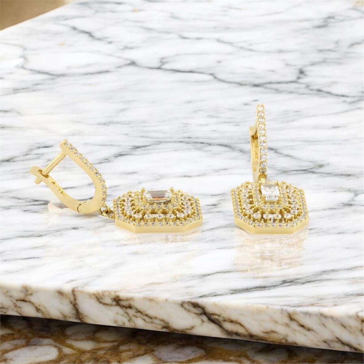 14 Ayar Altın Baget Küpe  -  0185044