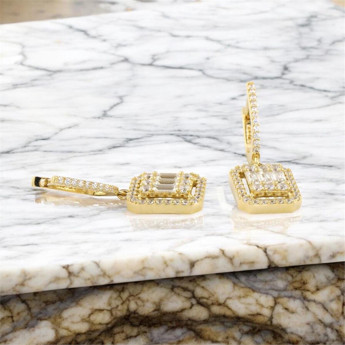 14 Ayar Altın Baget Küpe  -  0185062