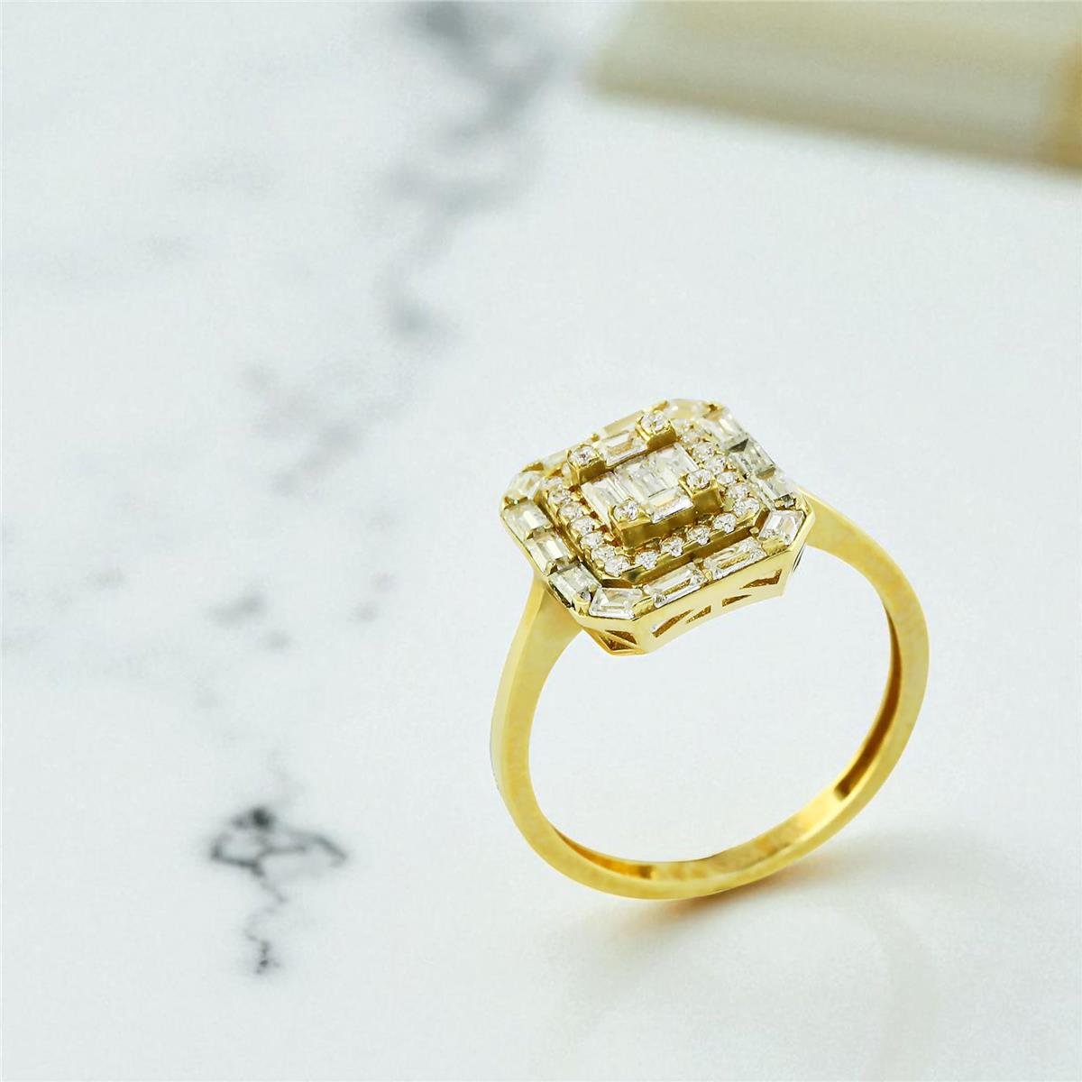 14 Ayar Altın Baget Yüzük  -  0199748