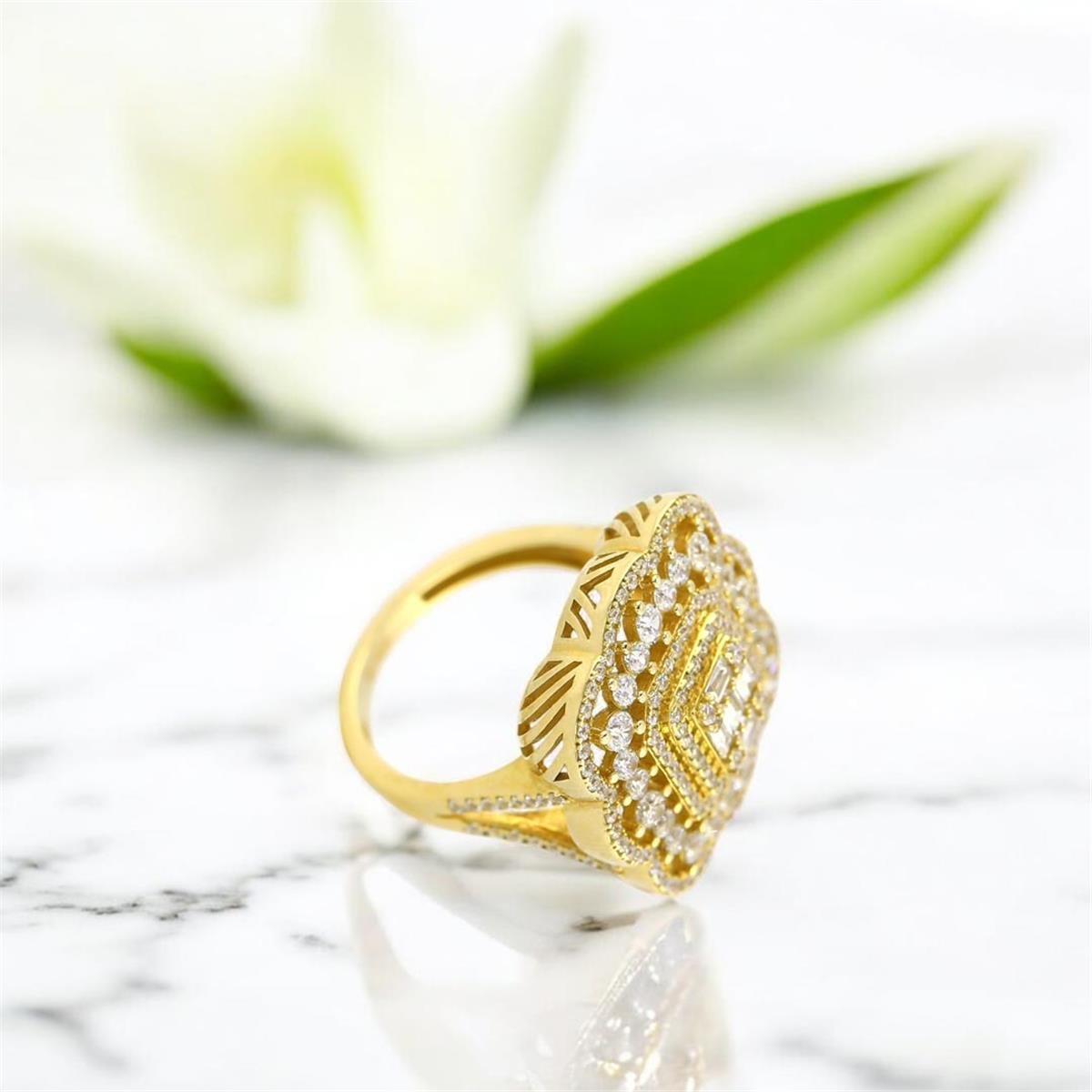 14 Ayar Altın Baget Yüzük  -  0200855