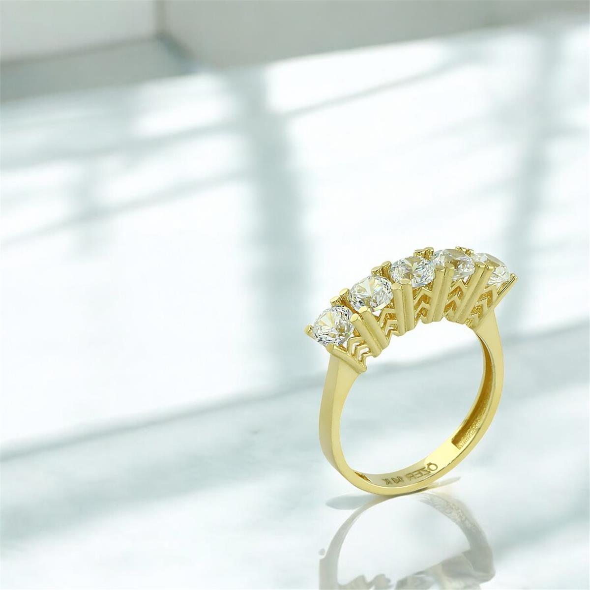 14 Ayar Altın Beştaş Yüzük  -  0202349