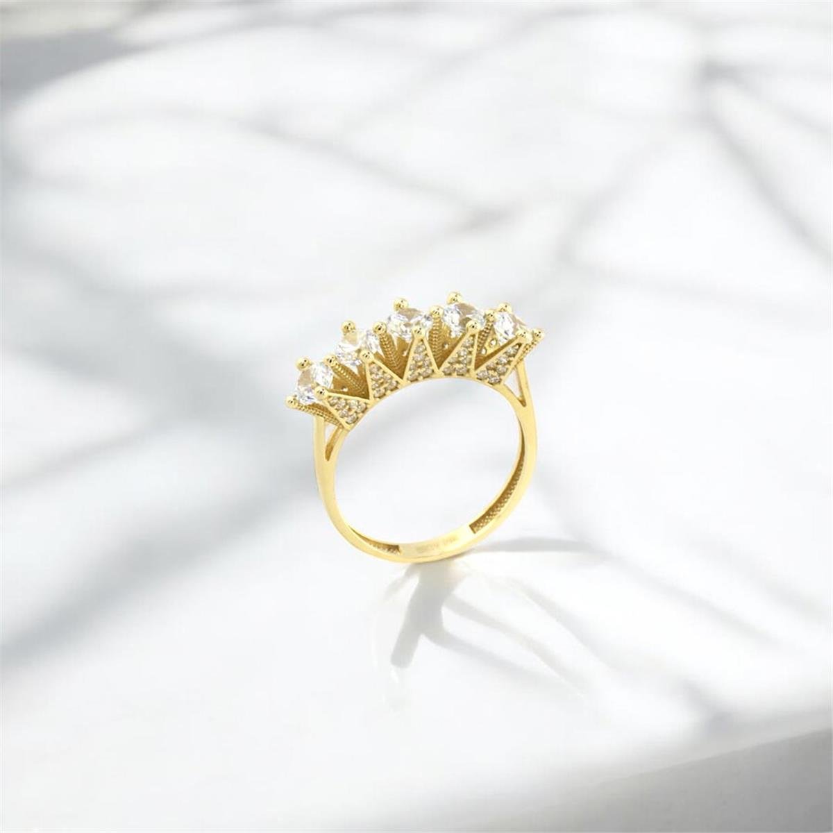 14 Ayar Altın Beştaş Yüzük  -  F003795