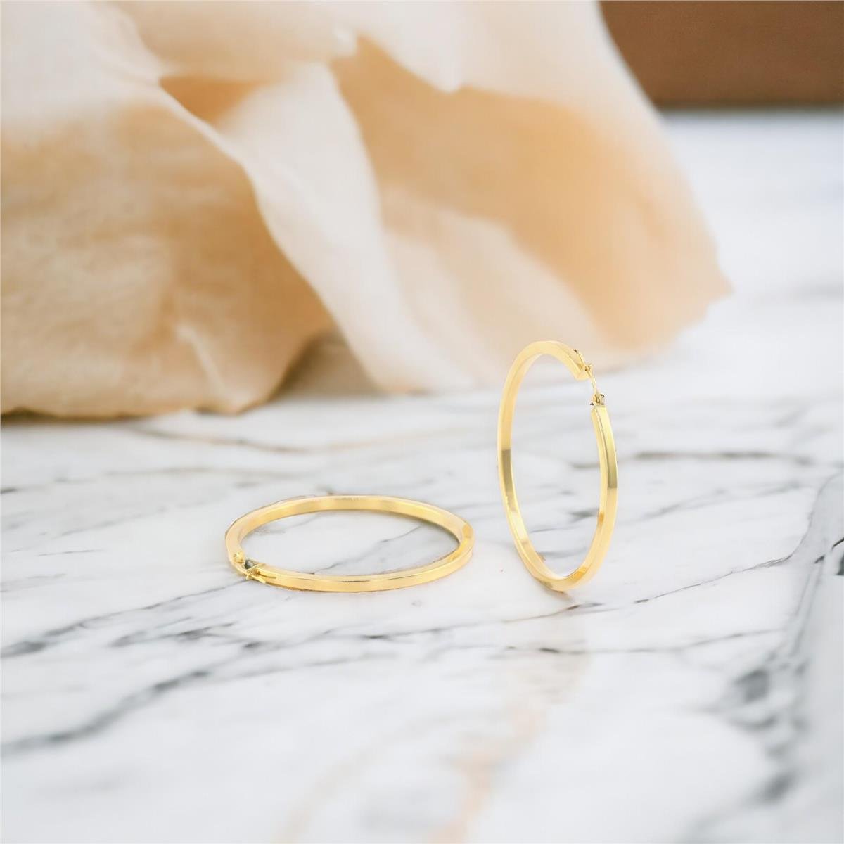 14 Ayar Altın Halka Küpe  -  0180488