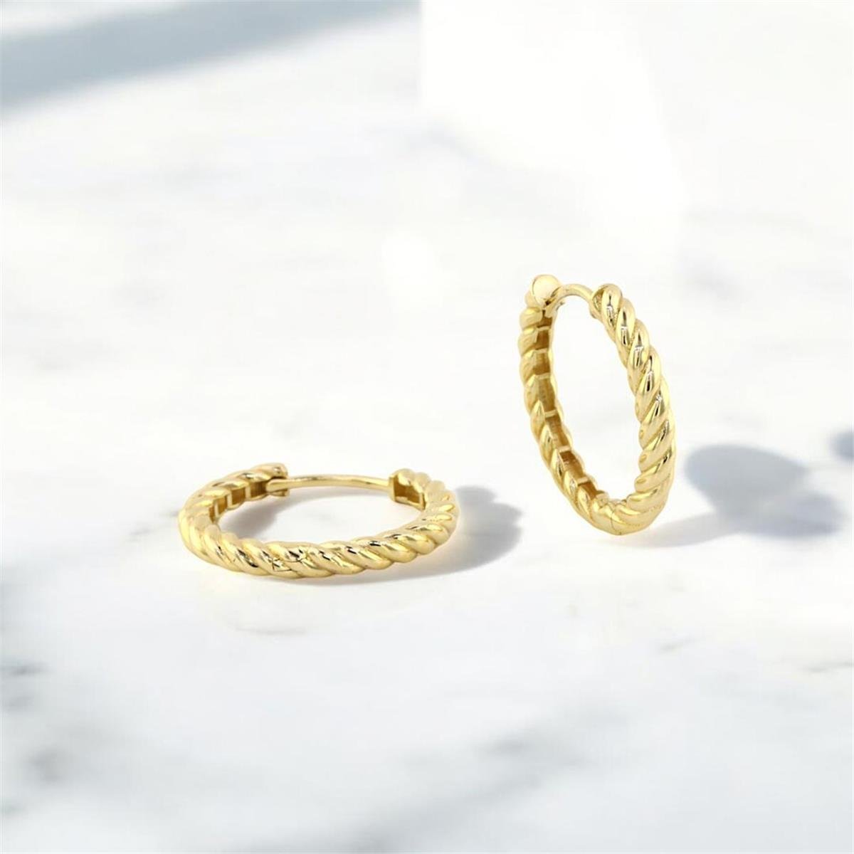 14 Ayar Altın Halka Küpe  -  0187843