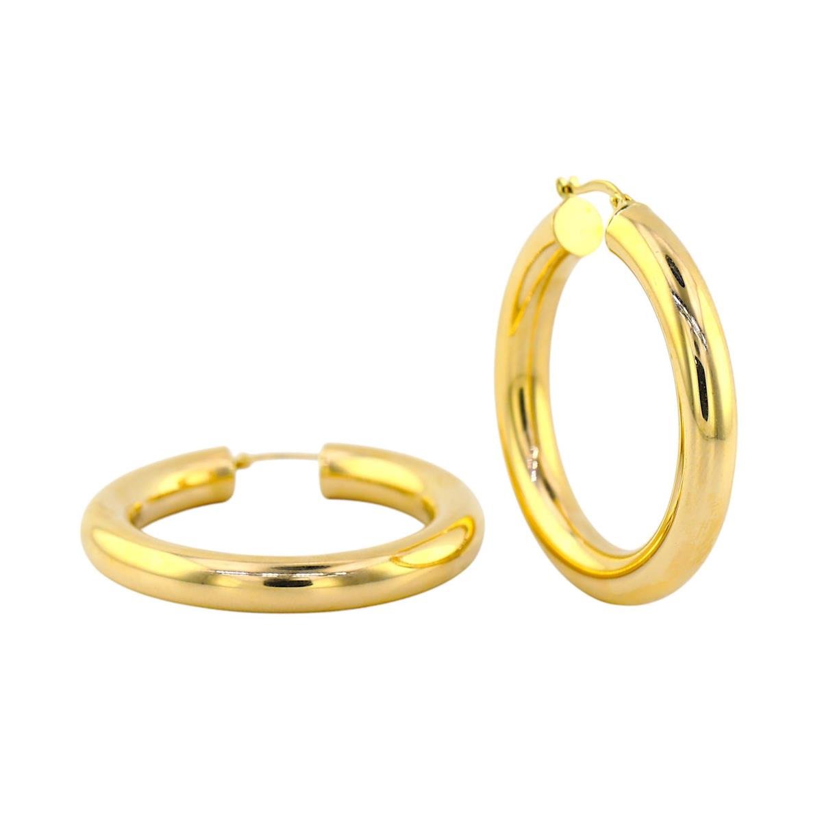 14 Ayar Altın Halka Küpe  -  0191536